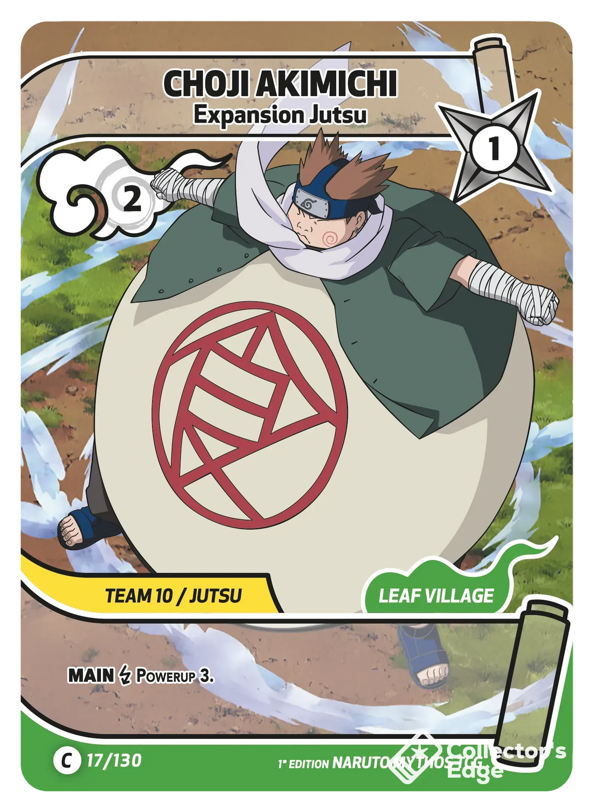 Choji Akimichi - Expansion Jutsu - 017/130 - Full Art 017/130 Full Art, Set 01 Naruto Mythos card