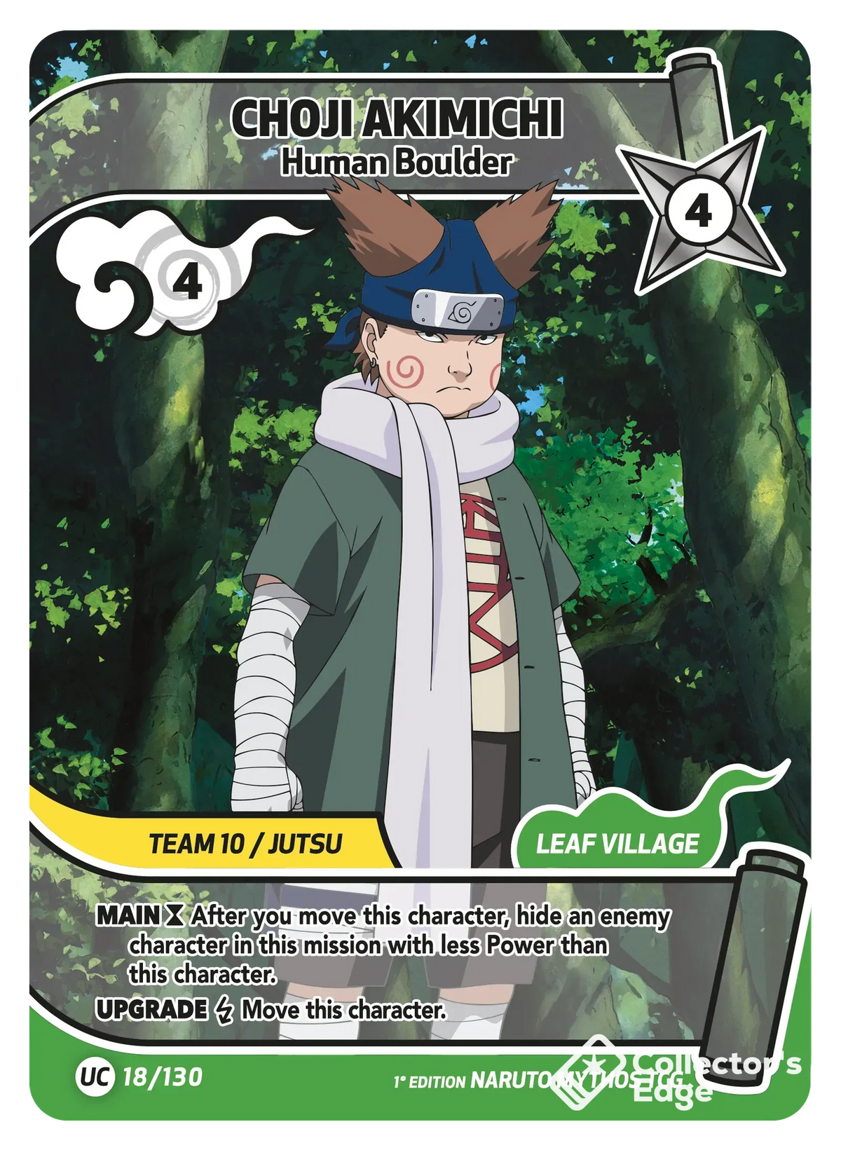 Choji Akimichi - Human Boulder - 018/130 - Full Art 018/130 Full Art, Set 01 Naruto Mythos card