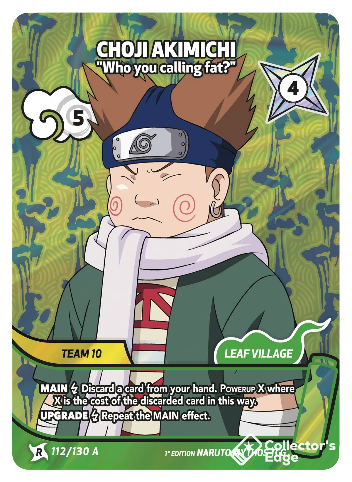 Choji Akimichi - Who you calling fat? 112/130, Set 01 Naruto Mythos card