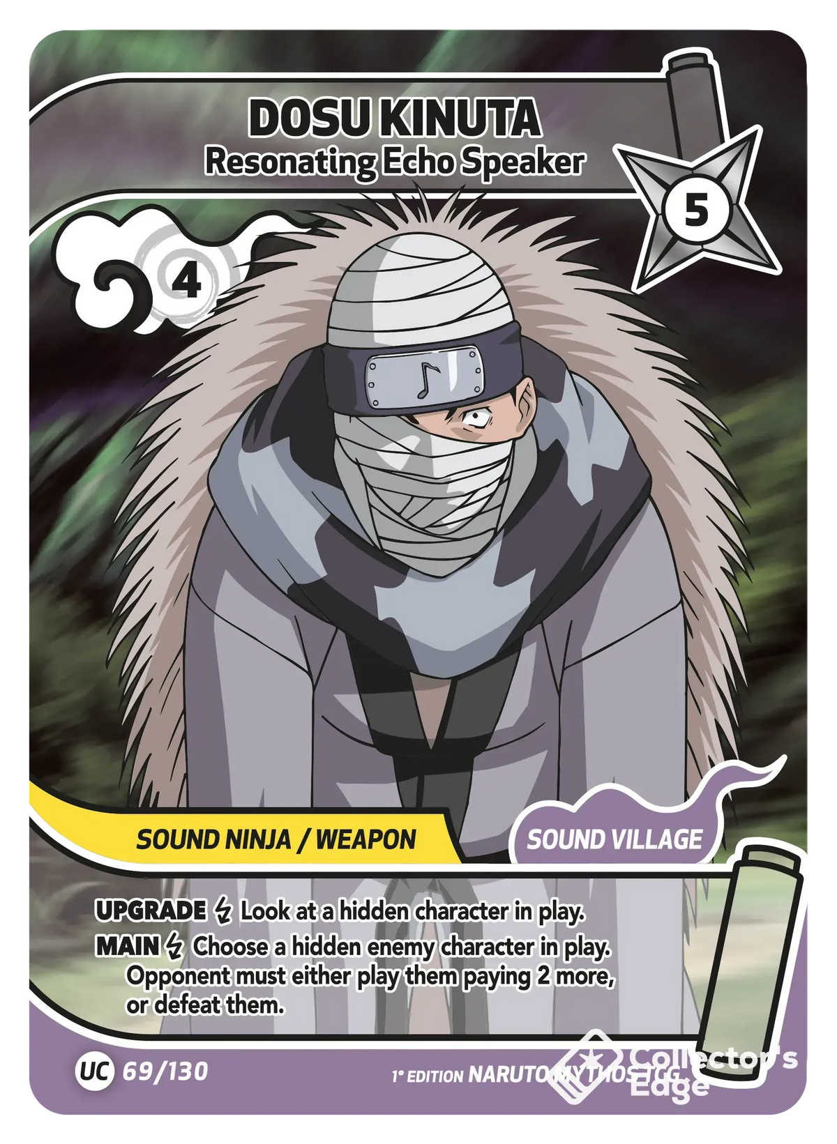 Dosu Kinuta - Resonating Echo Speaker - 069/130 - Full Art 069/130 Full Art, Set 01 Naruto Mythos card