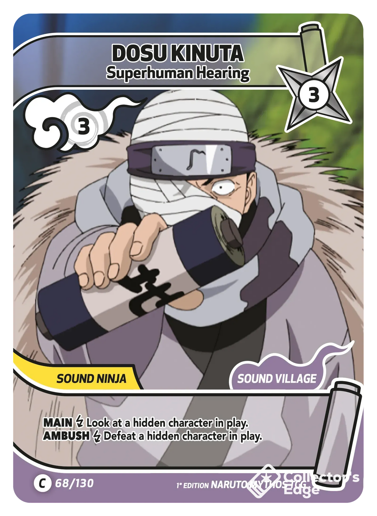 Dosu Kinuta - Superhuman Hearing - 068/130 - Full Art 068/130 Full Art, Set 01 Naruto Mythos card