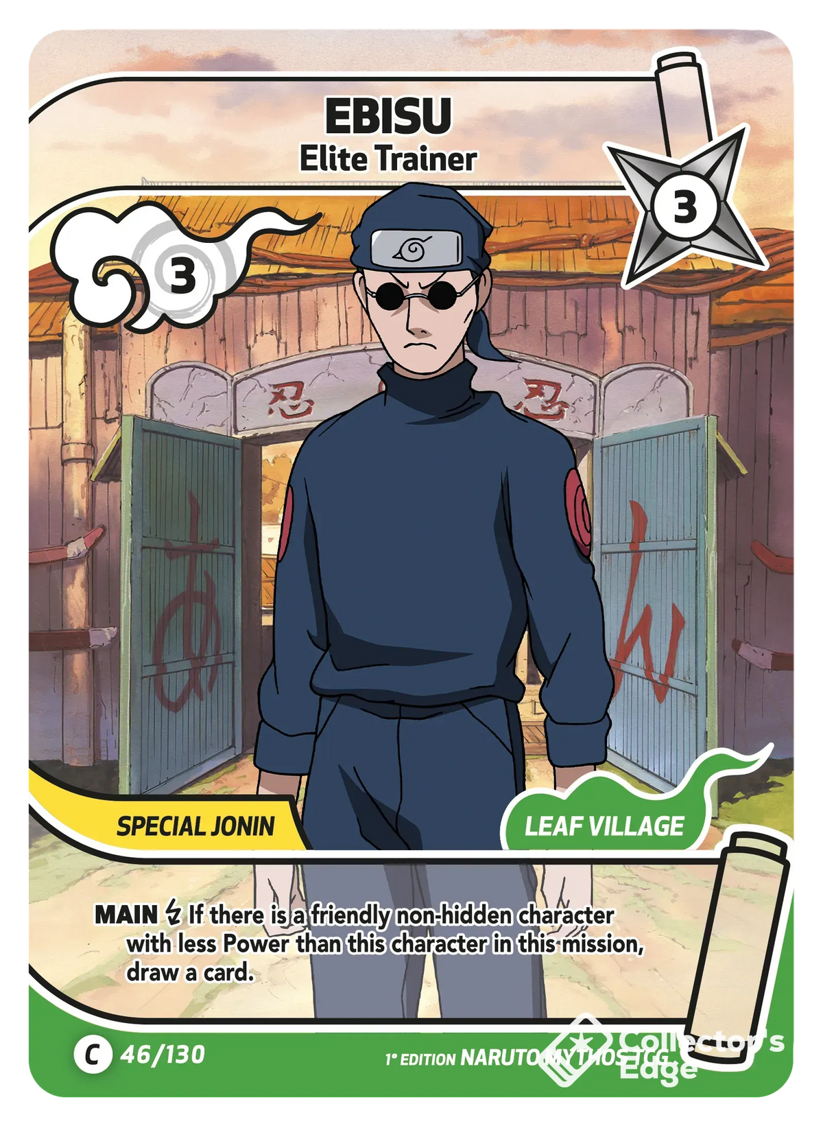 Ebisu - Elite Trainer - 046/130 - Full Art 046/130 Full Art, Set 01 Naruto Mythos card