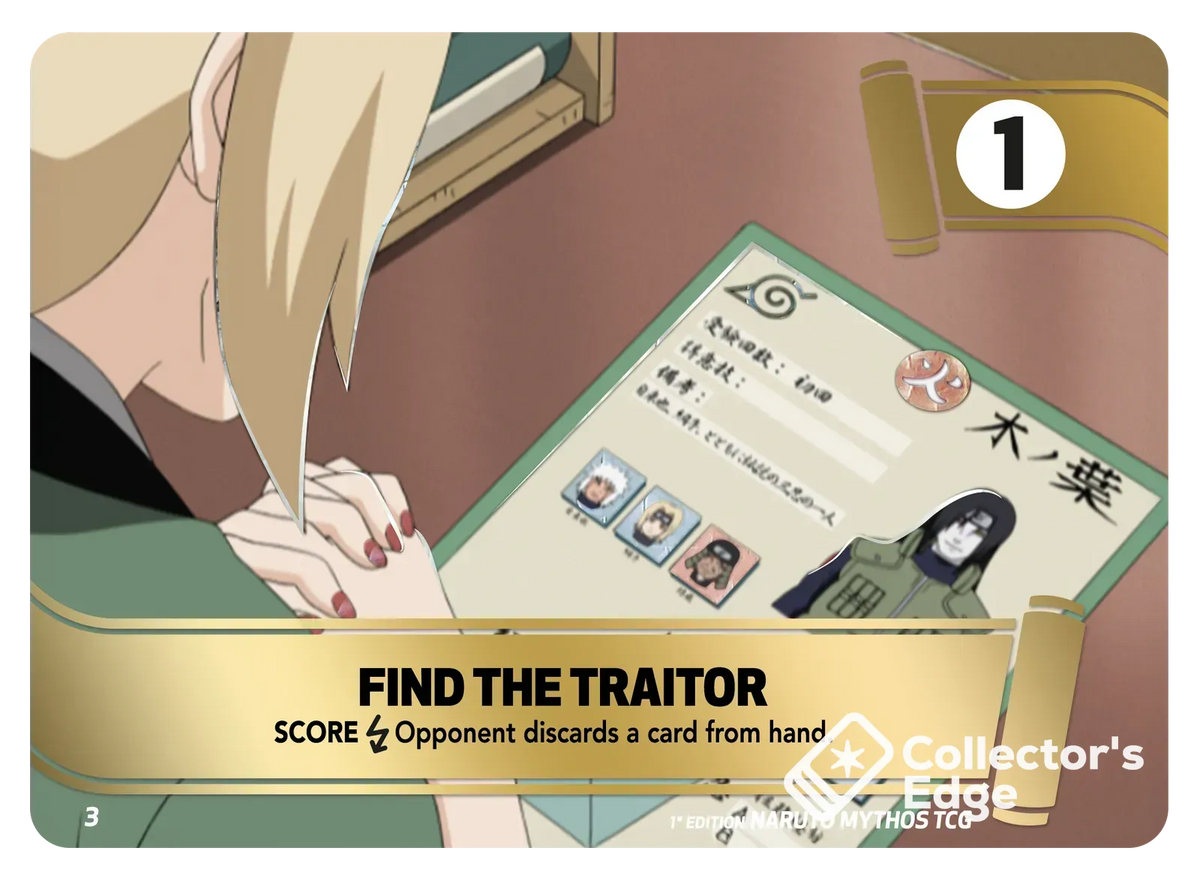 Find the traitor MSS 03, Set 01 Naruto Mythos card