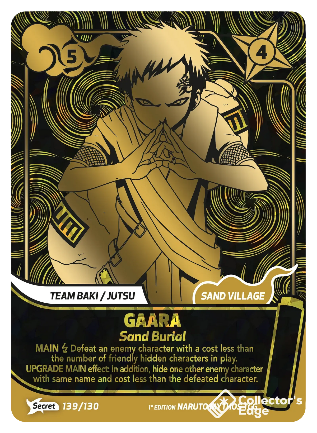 Gaara - Sand Burial 139/130, Set 01 Naruto Mythos card