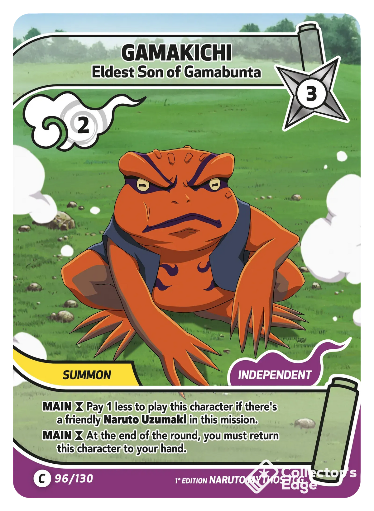 Gamakichi - Eldest Son of Gamabunta - 096/130 - Full Art 096/130 Full Art, Set 01 Naruto Mythos card