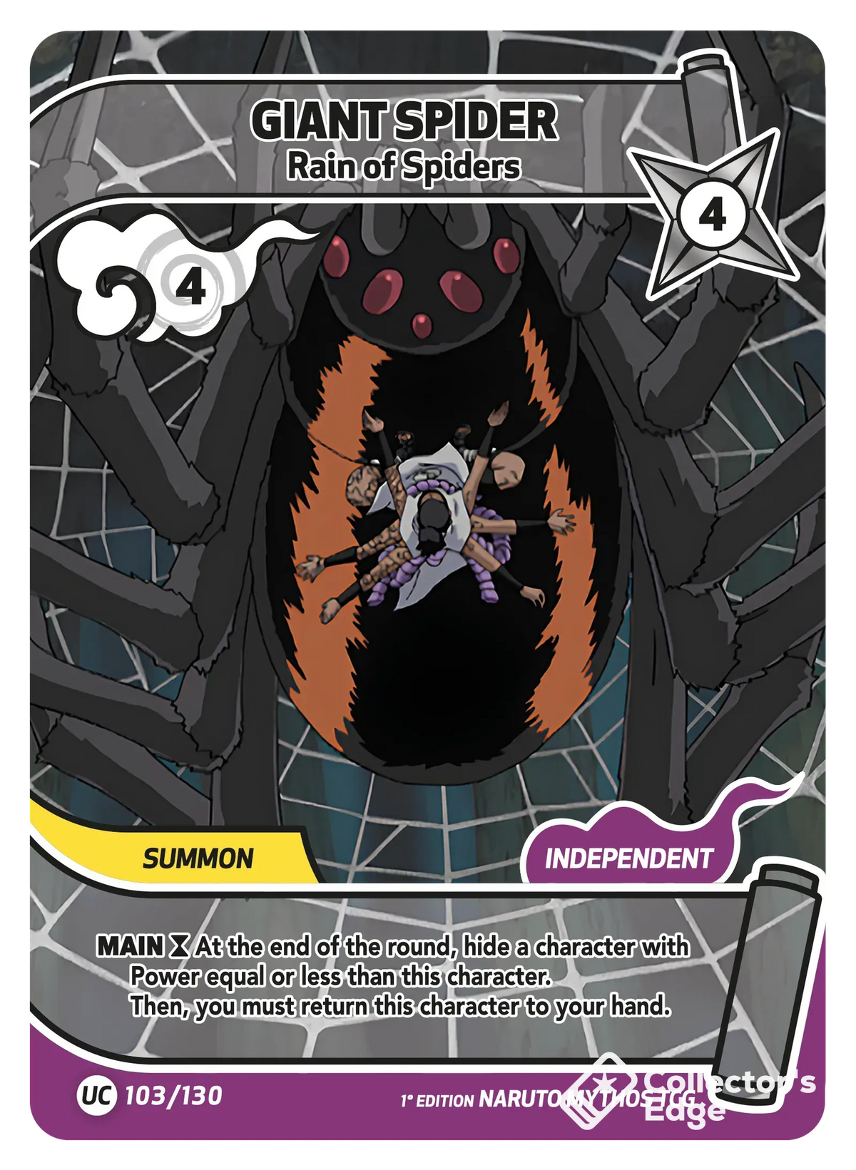 Giant Spider - Rain of Spiders - 103/130 - Full Art 103/130 Full Art, Set 01 Naruto Mythos card