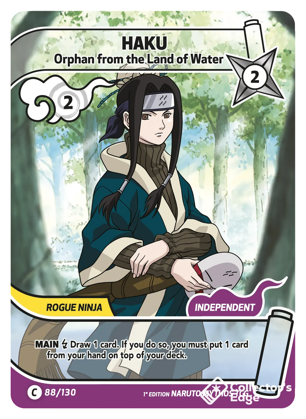 Haku - Orphan from the Land of Water - 088/130 - Full Art 088/130 Full Art, Set 01 Naruto Mythos card