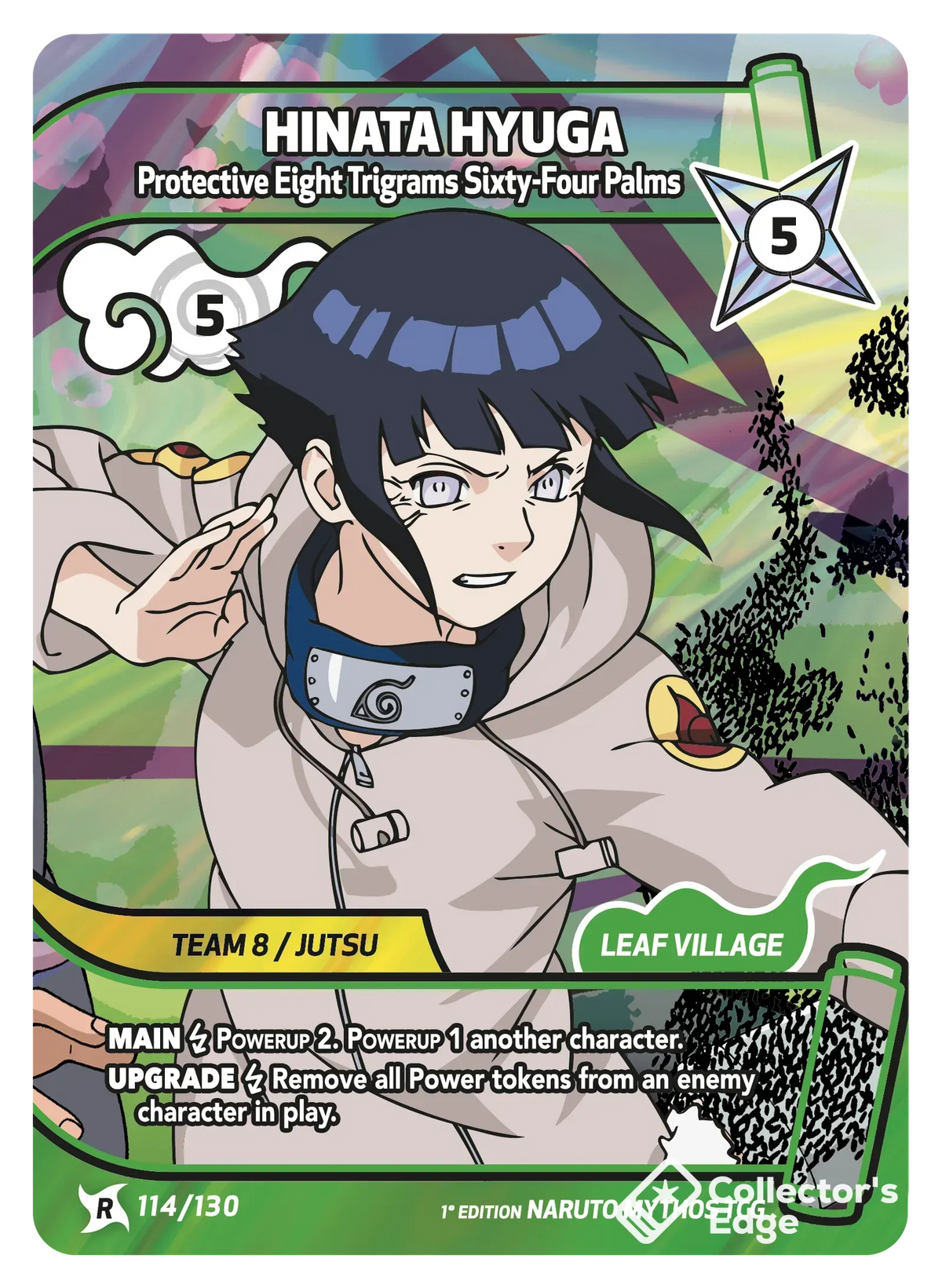 Hinata Hyuga - Protective Eight Trigrams Sixty-Four Palms 114/130, Set 01 Naruto Mythos card