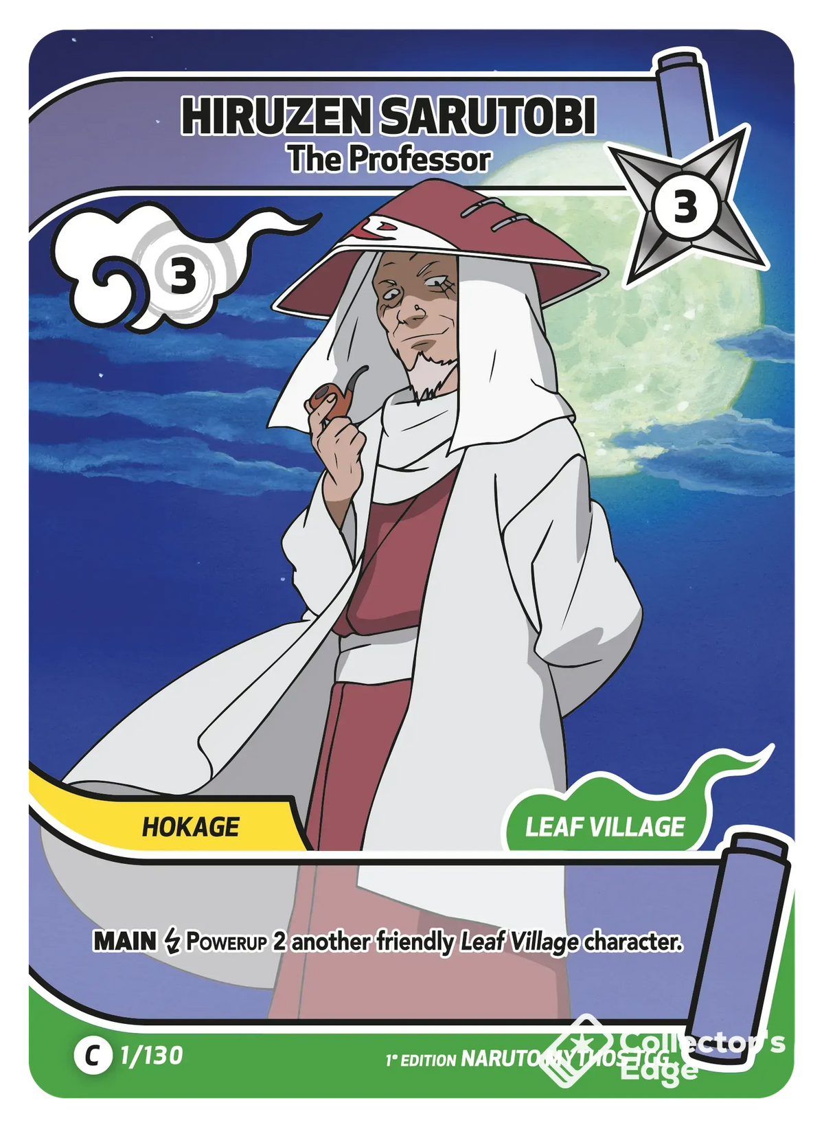 Hiruzen Sarutobi - The Professor - 001/130 - Full Art 001/130 Full Art, Set 01 Naruto Mythos card
