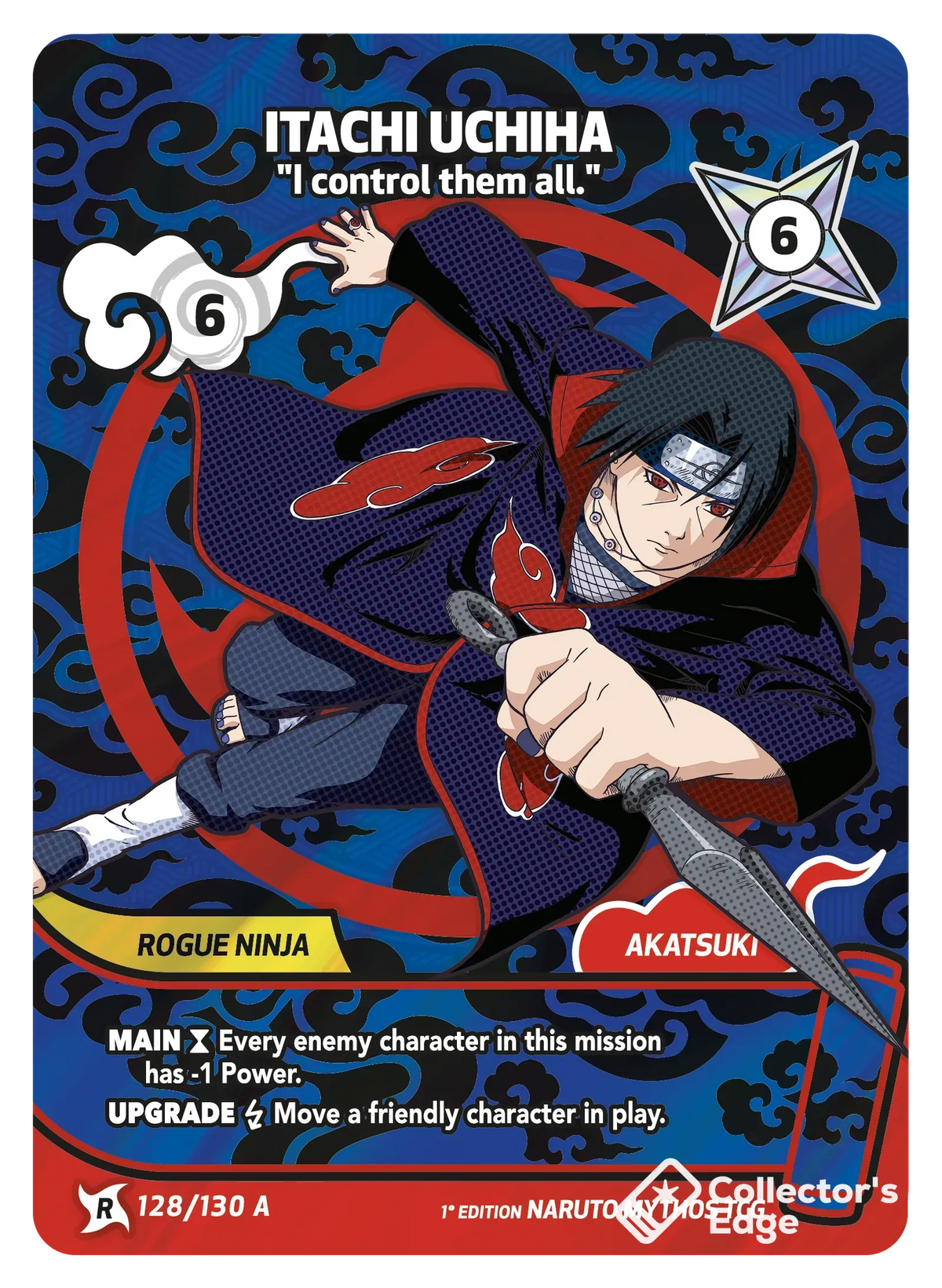 Itachi Uchiha - I control them all. 128/130, Set 01 Naruto Mythos card