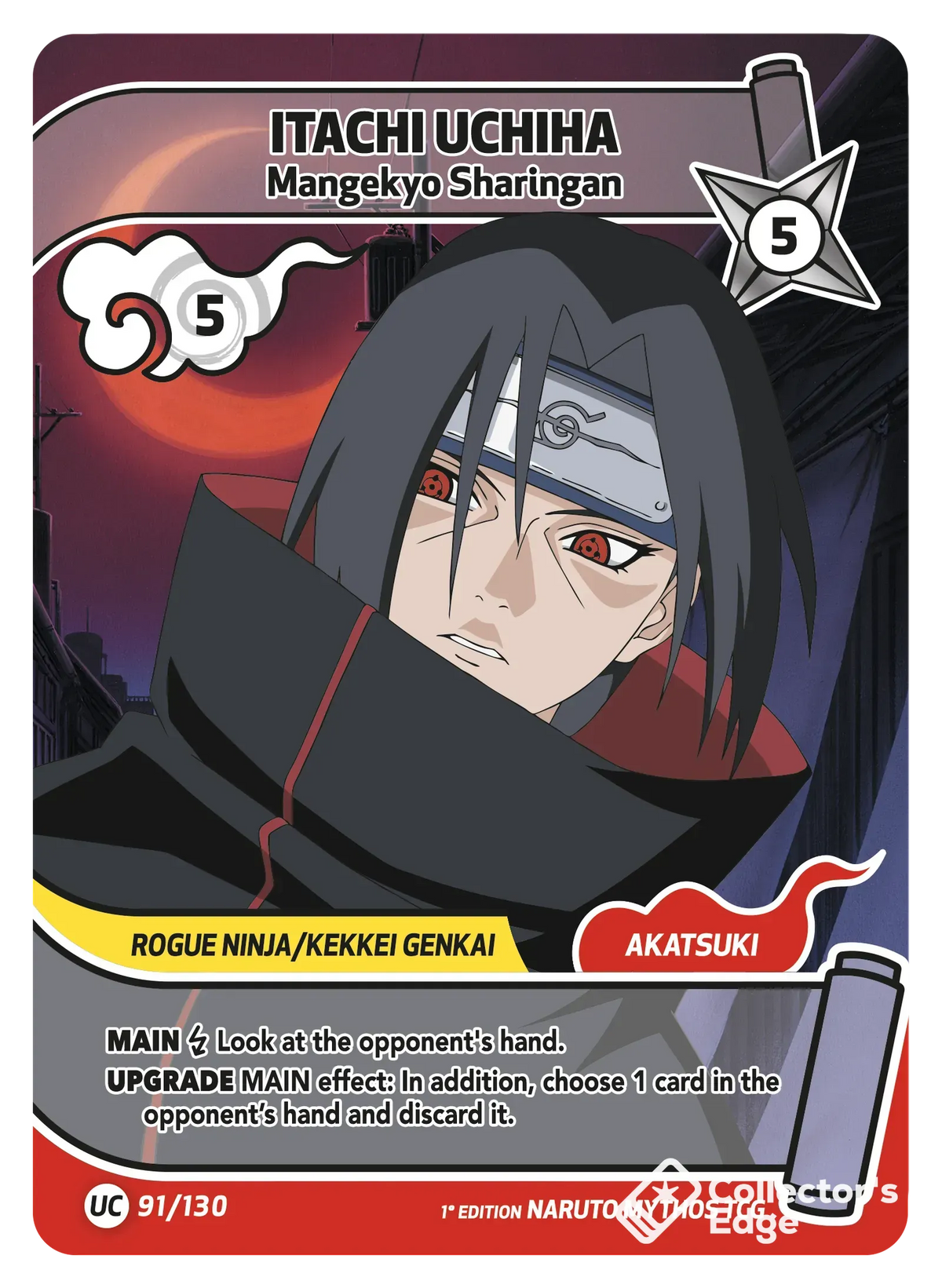 Itachi Uchiha - Mangekyo Sharingan - 091/130 - Full Art 091/130 Full Art, Set 01 Naruto Mythos card