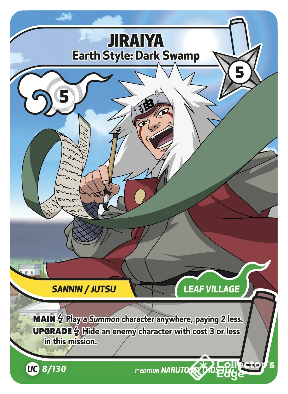 Jiraiya - Earth Style: Dark Swamp - 008/130 - Full Art 008/130 Full Art, Set 01 Naruto Mythos card