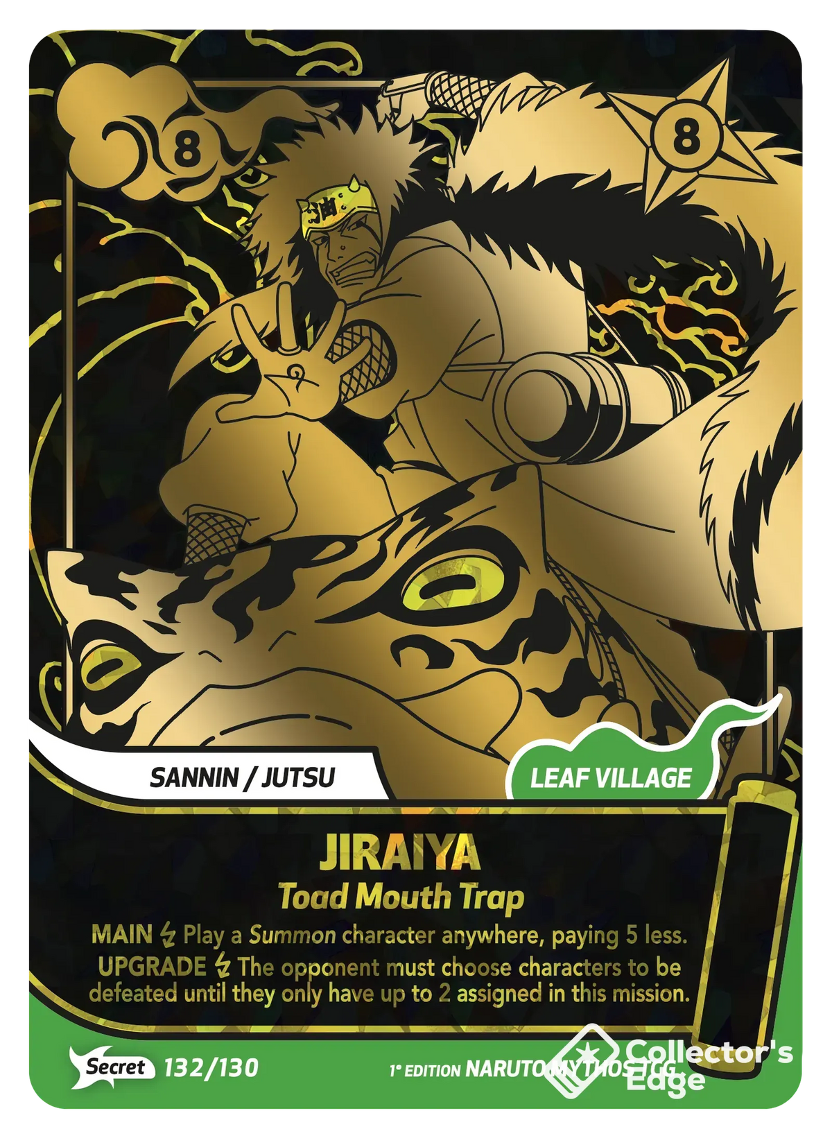 Jiraiya - Toad Mouth Trap 132/130, Set 01 Naruto Mythos card