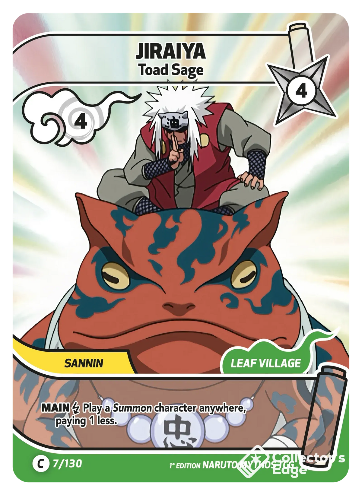 Jiraiya - Toad sage - 007/130 - Full Art 007/130 Full Art, Set 01 Naruto Mythos card