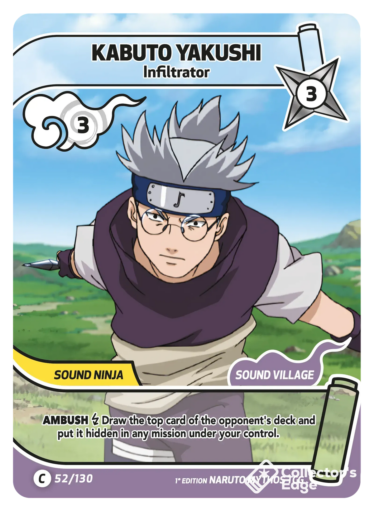 Kabuto Yakushi - Infiltrator - 052/130 - Full Art 052/130 Full Art, Set 01 Naruto Mythos card