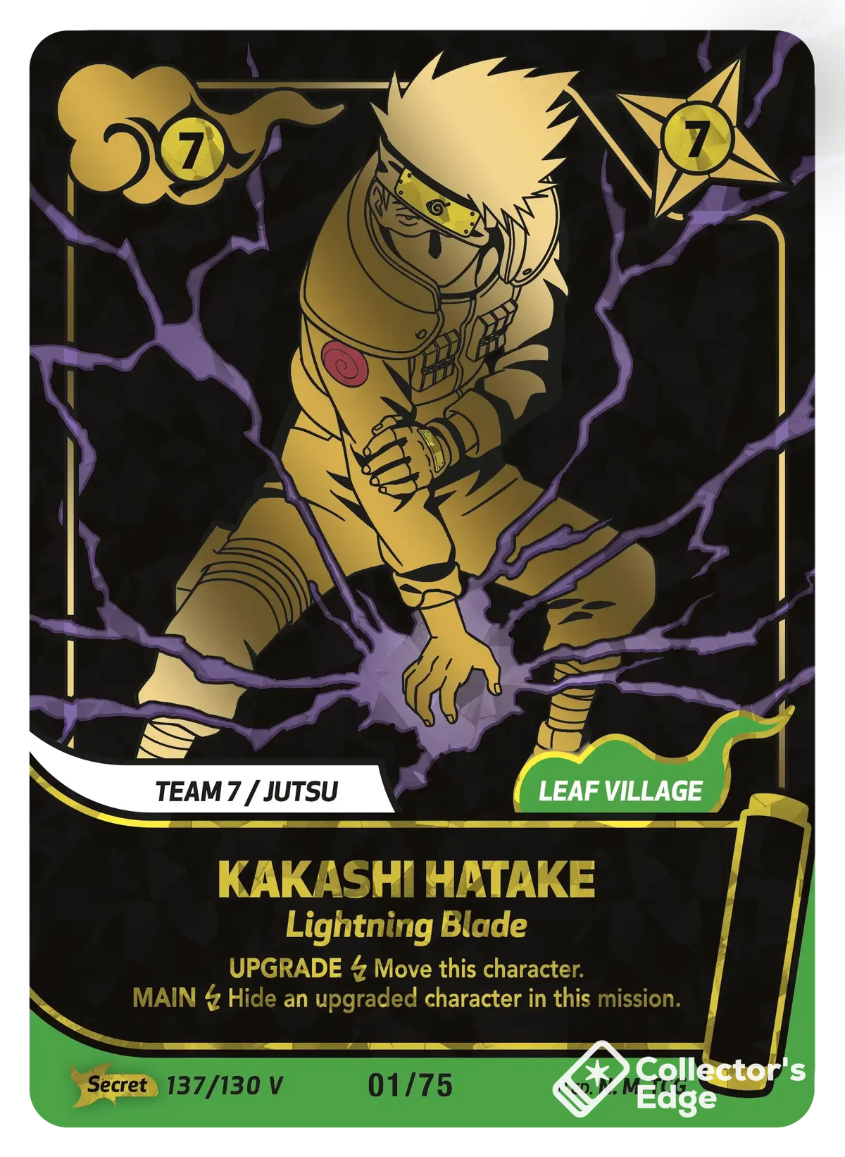 Kakashi Hatake - Lightning Blade 137/130, Set 01 Naruto Mythos card