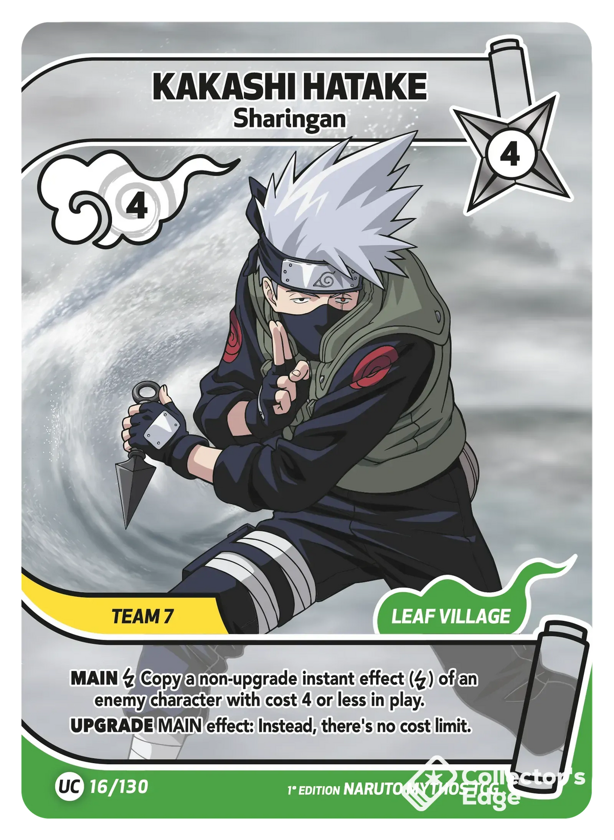 Kakashi Hatake - Sharingan - 016/130 - Full Art 016/130 Full Art, Set 01 Naruto Mythos card