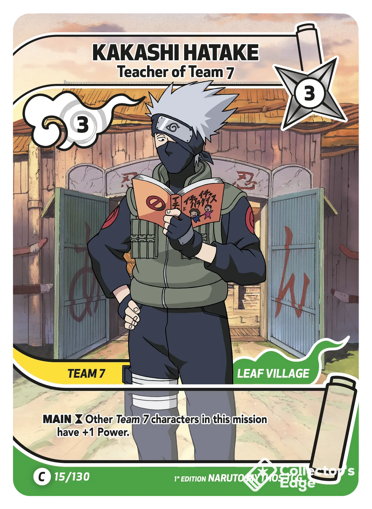 Kakashi Hatake - Teacher of Team 7 - 015/130 - Full Art 015/130 Full Art, Set 01 Naruto Mythos card