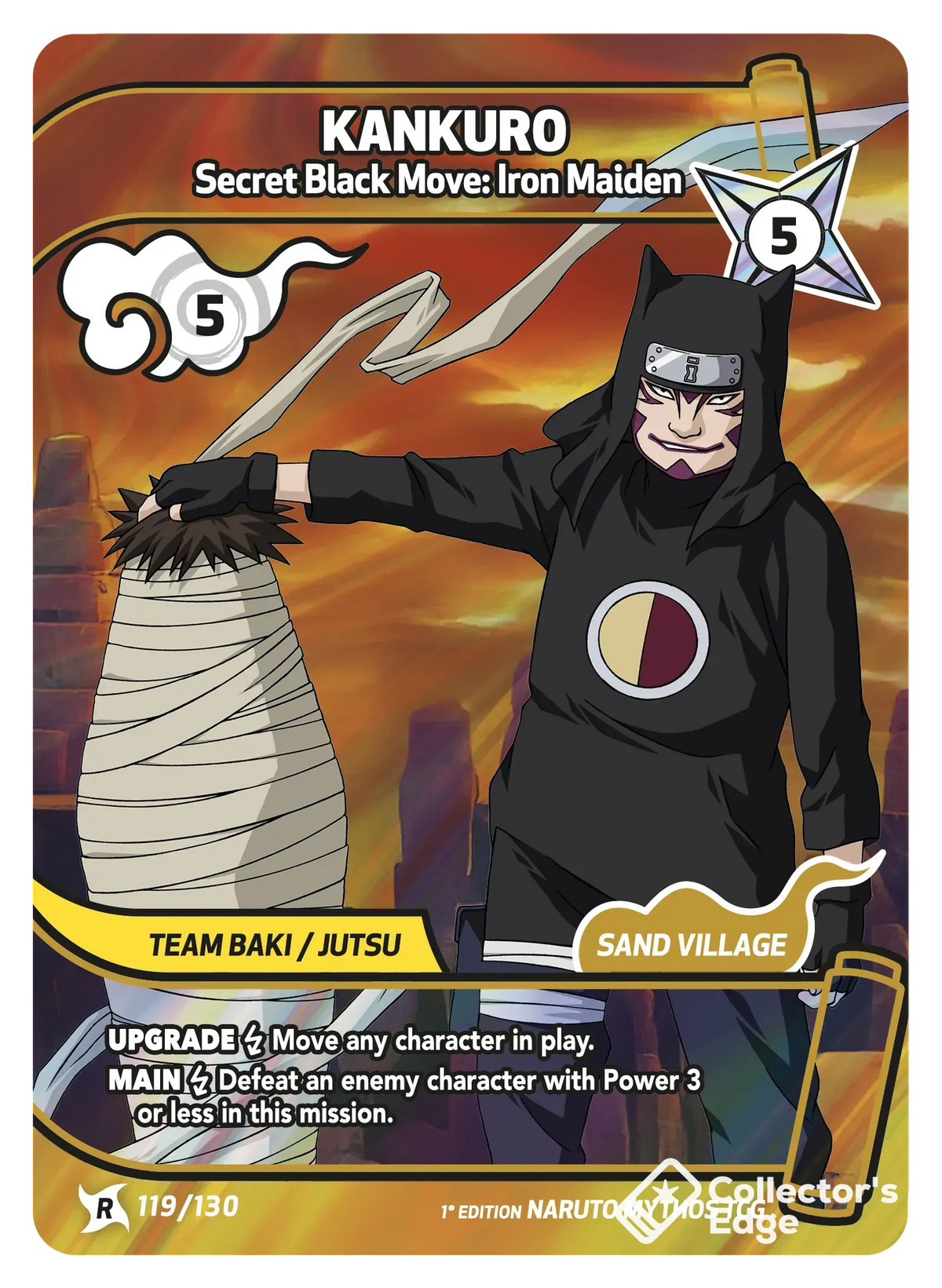Kankuro - Secret Black Move: Iron Maiden 119/130, Set 01 Naruto Mythos card