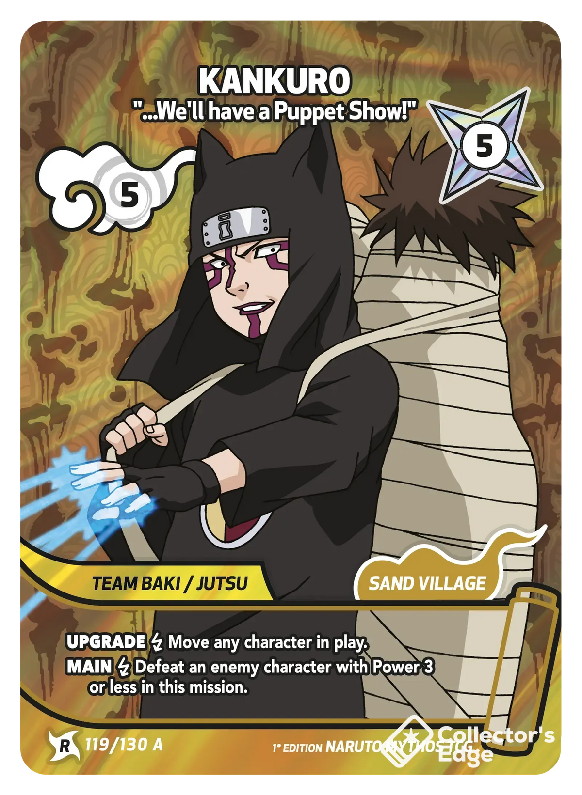 Kankuro - ...We'll have a Puppet Show! 119/130, Set 01 Naruto Mythos card
