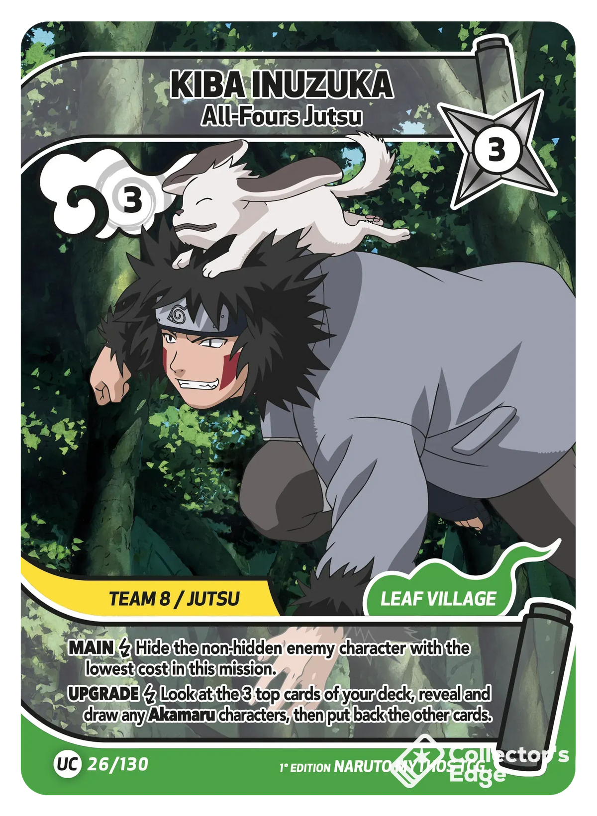 Kiba Inuzuka - All-Fours Jutsu - 026/130 - Full Art 026/130 Full Art, Set 01 Naruto Mythos card