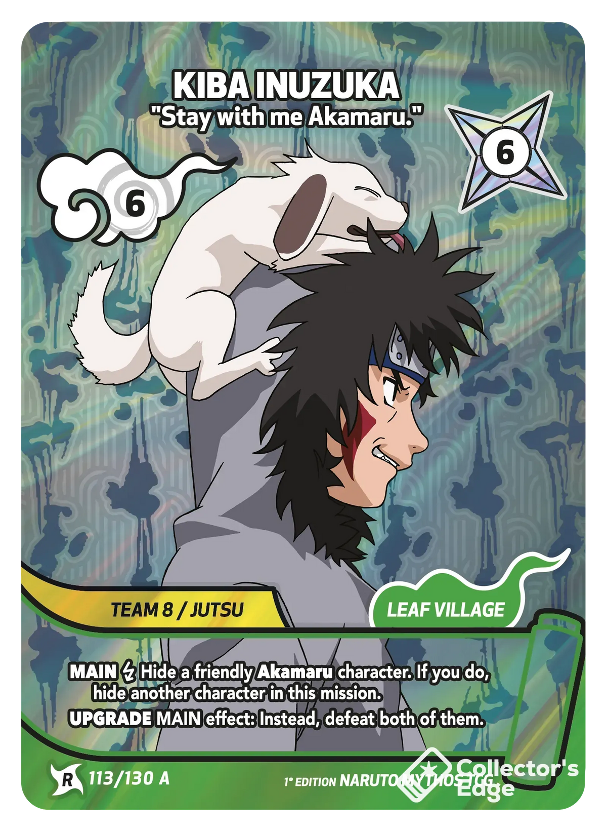 Kiba Inuzuka - Stay with me Akamaru. 113/130, Set 01 Naruto Mythos card