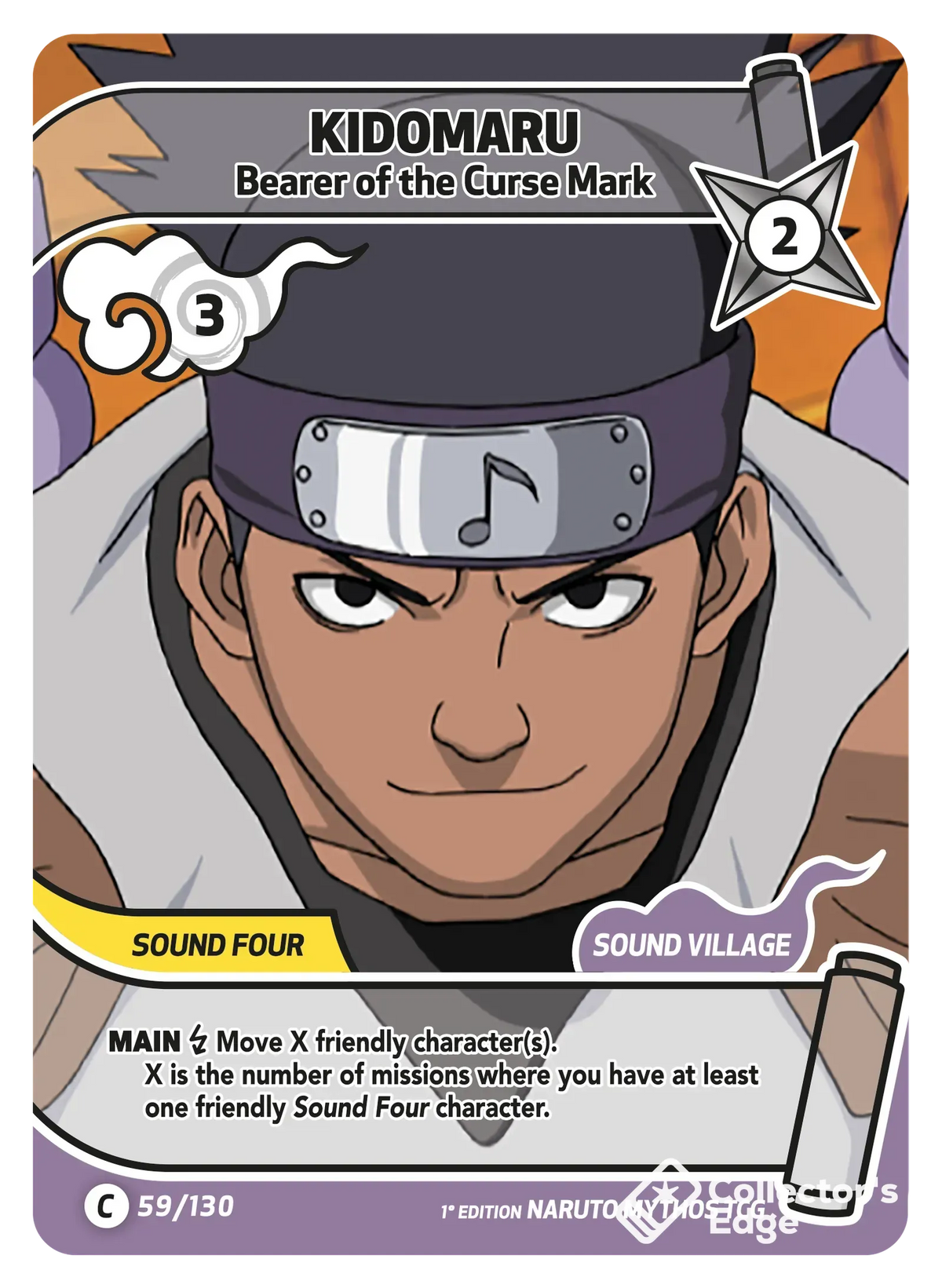 Kidomaru - Bearer of the Curse Mark - 059/130 - Full Art 059/130 Full Art, Set 01 Naruto Mythos card