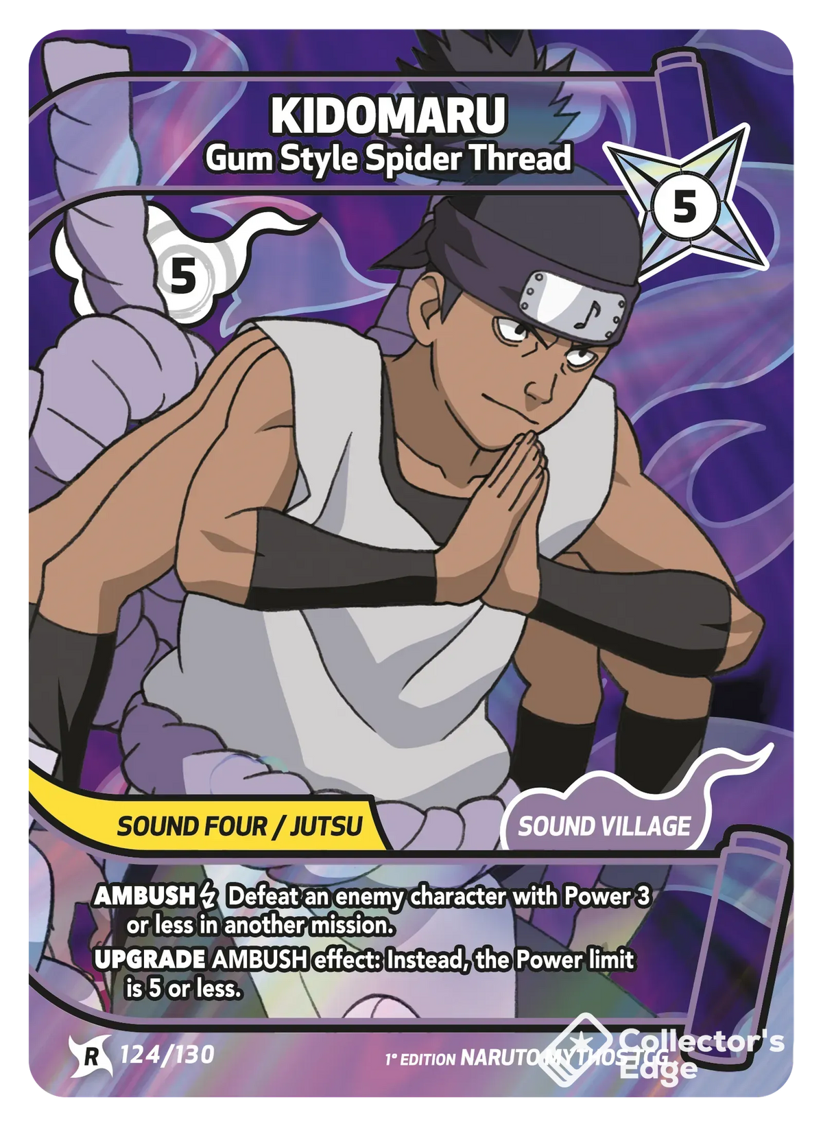 Kidomaru - Gum Style Spider Thread 124/130, Set 01 Naruto Mythos card