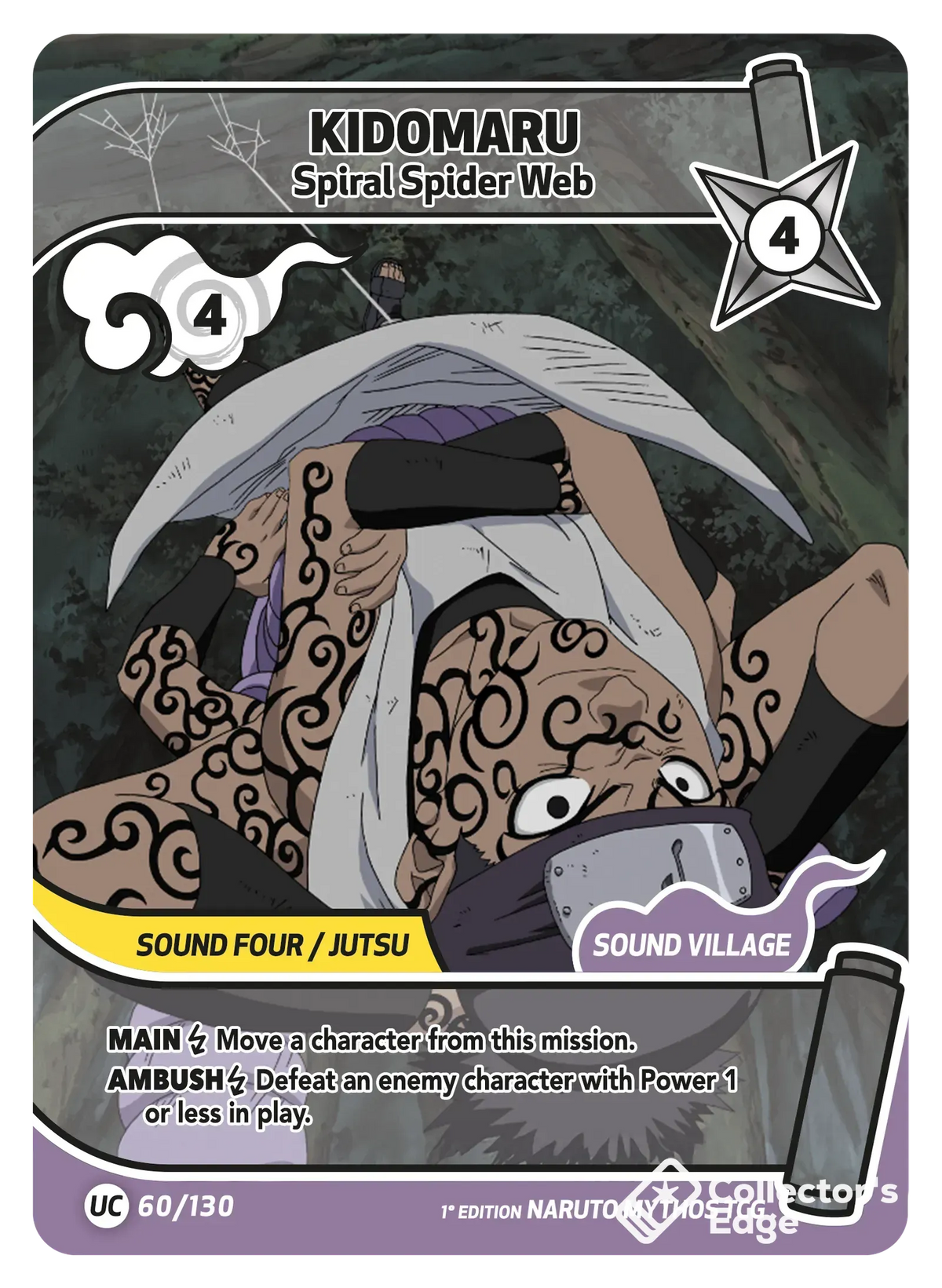Kidomaru - Spiral Spider Web - 060/130 - Full Art 060/130 Full Art, Set 01 Naruto Mythos card