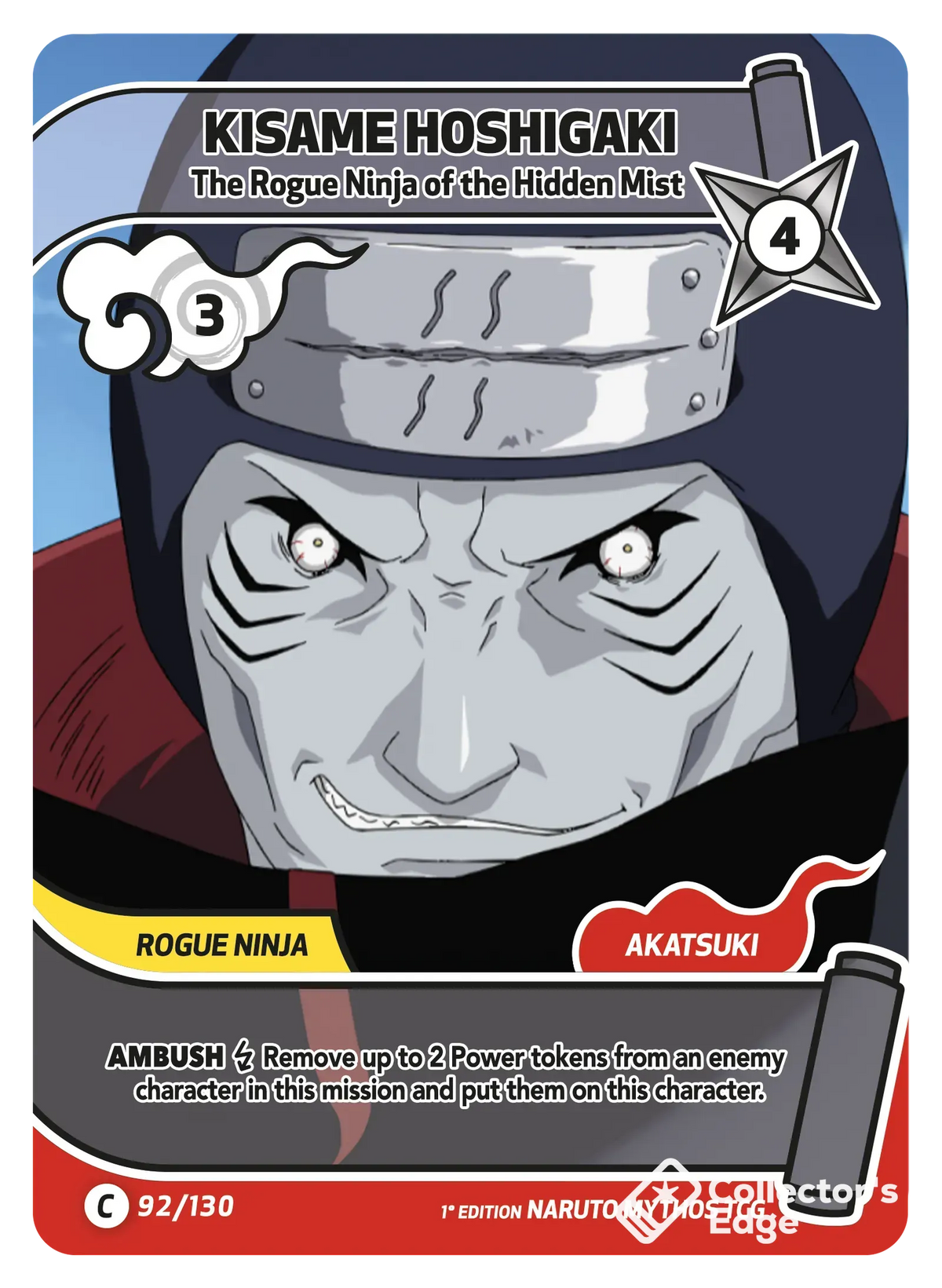 Kisame Hoshigaki - Rogue Ninja of the Hidden Mist - 092/130 - Full Art 092/130 Full Art, Set 01 Naruto Mythos card