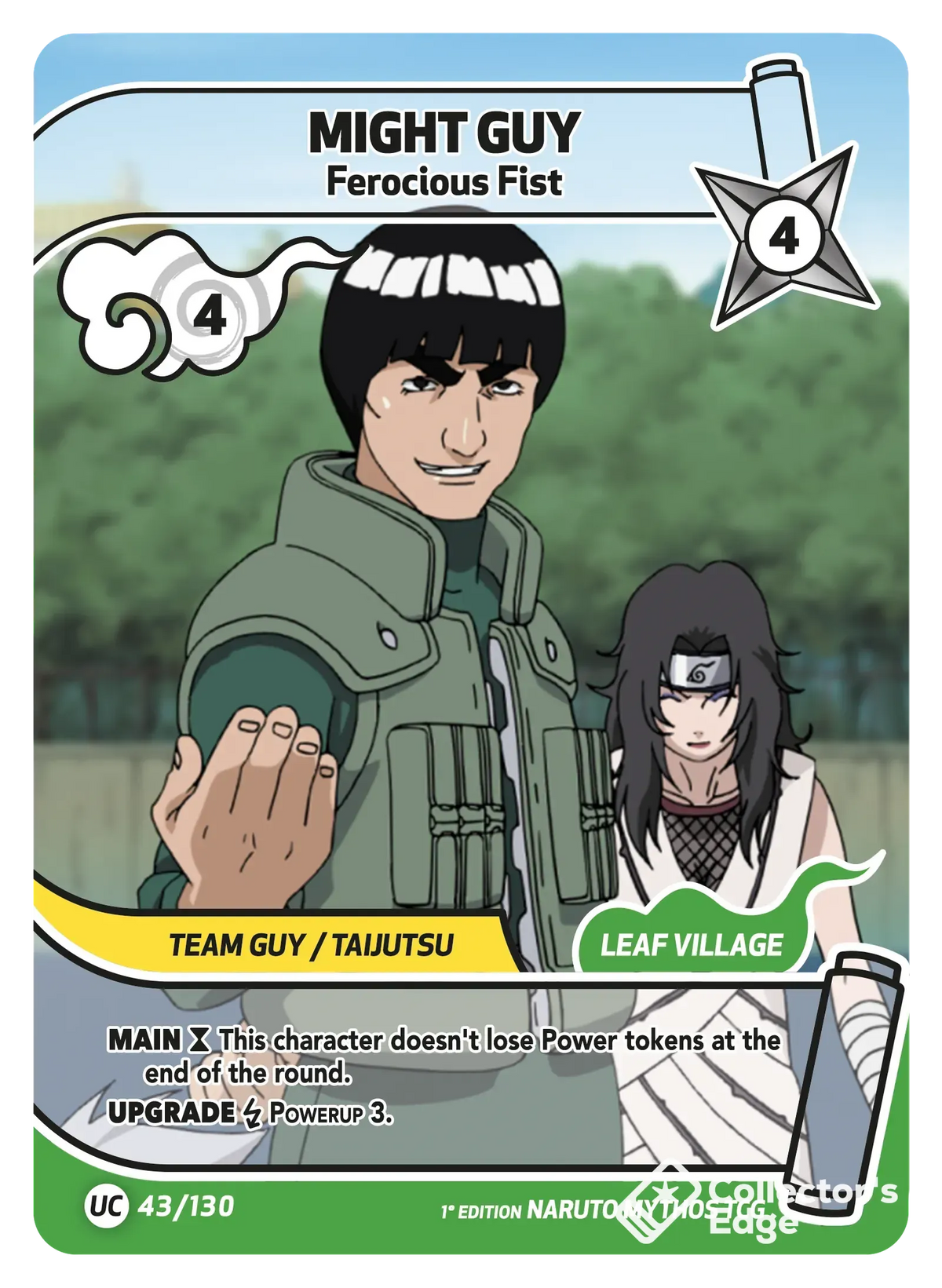 Might Guy - Ferocious Fist - 043/130 - Full Art 043/130 Full Art, Set 01 Naruto Mythos card