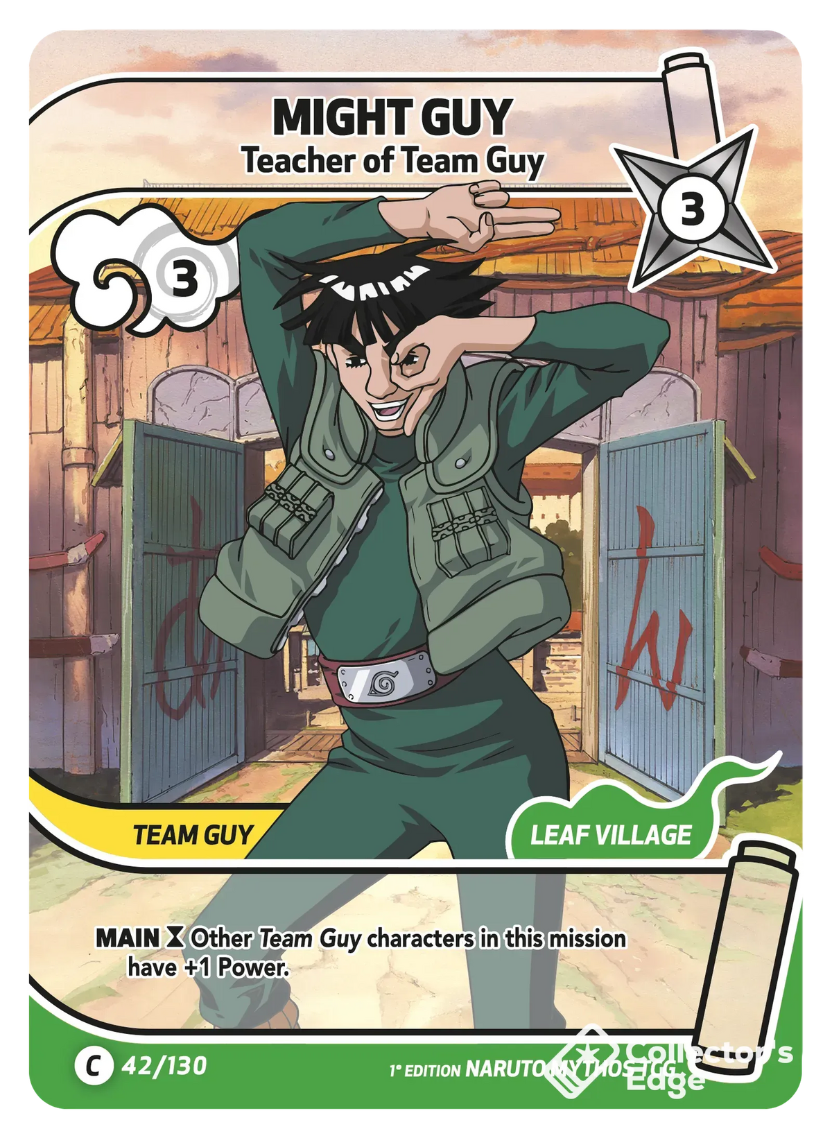 Might Guy - Teacher of Team Guy - 042/130 - Full Art 042/130 Full Art, Set 01 Naruto Mythos card