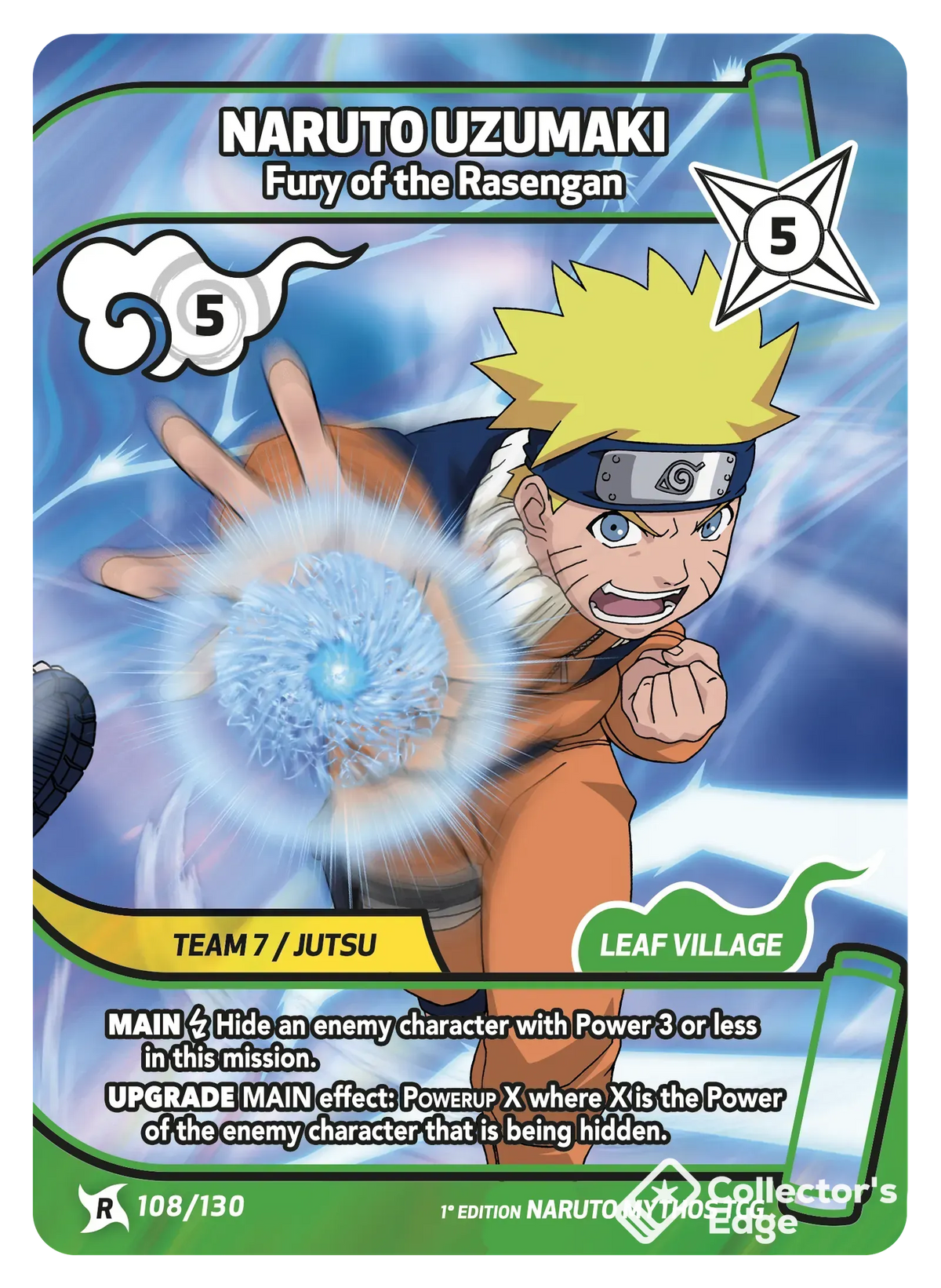 Naruto Uzumaki - Fury of the Rasengan 108/130, Set 01 Naruto Mythos card