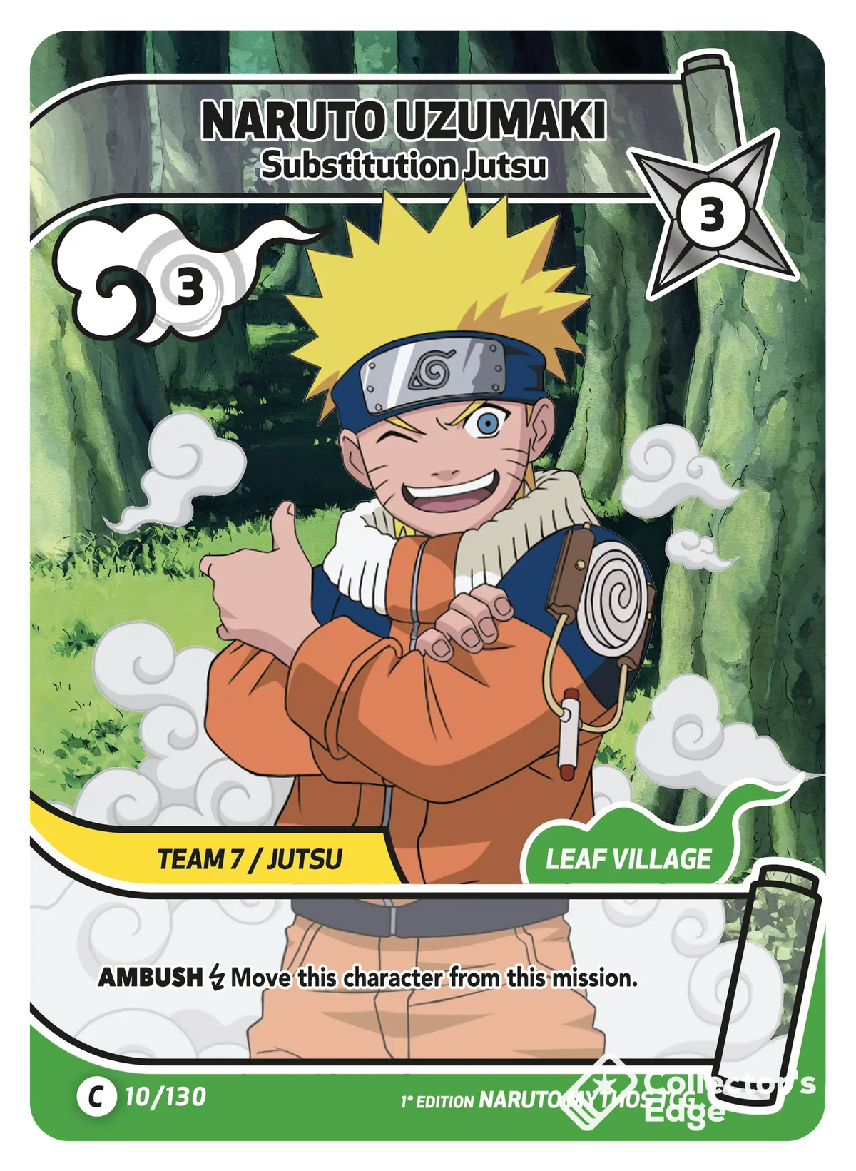 Naruto Uzumaki - Substitution Jutsu - 010/130 - Full Art 010/130 Full Art, Set 01 Naruto Mythos card