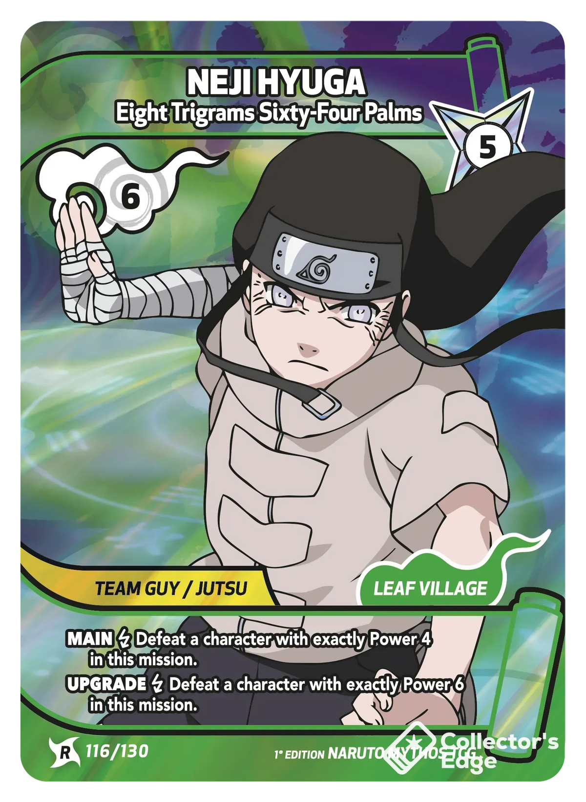 Neji Hyuga - Eight Trigrams Sixty-Four Palms 116/130, Set 01 Naruto Mythos card