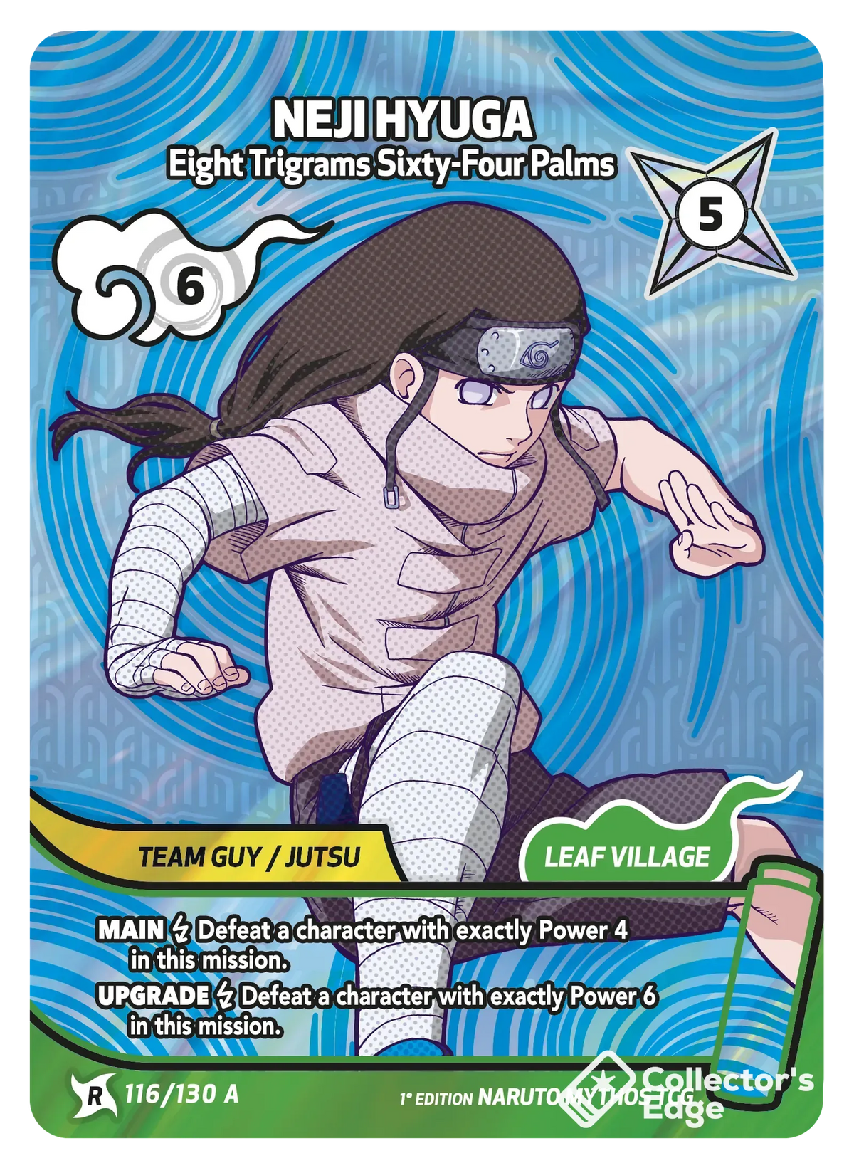 Neji Hyuga - Eight Trigrams Sixty-Four Palms 116/130, Set 01 Naruto Mythos card