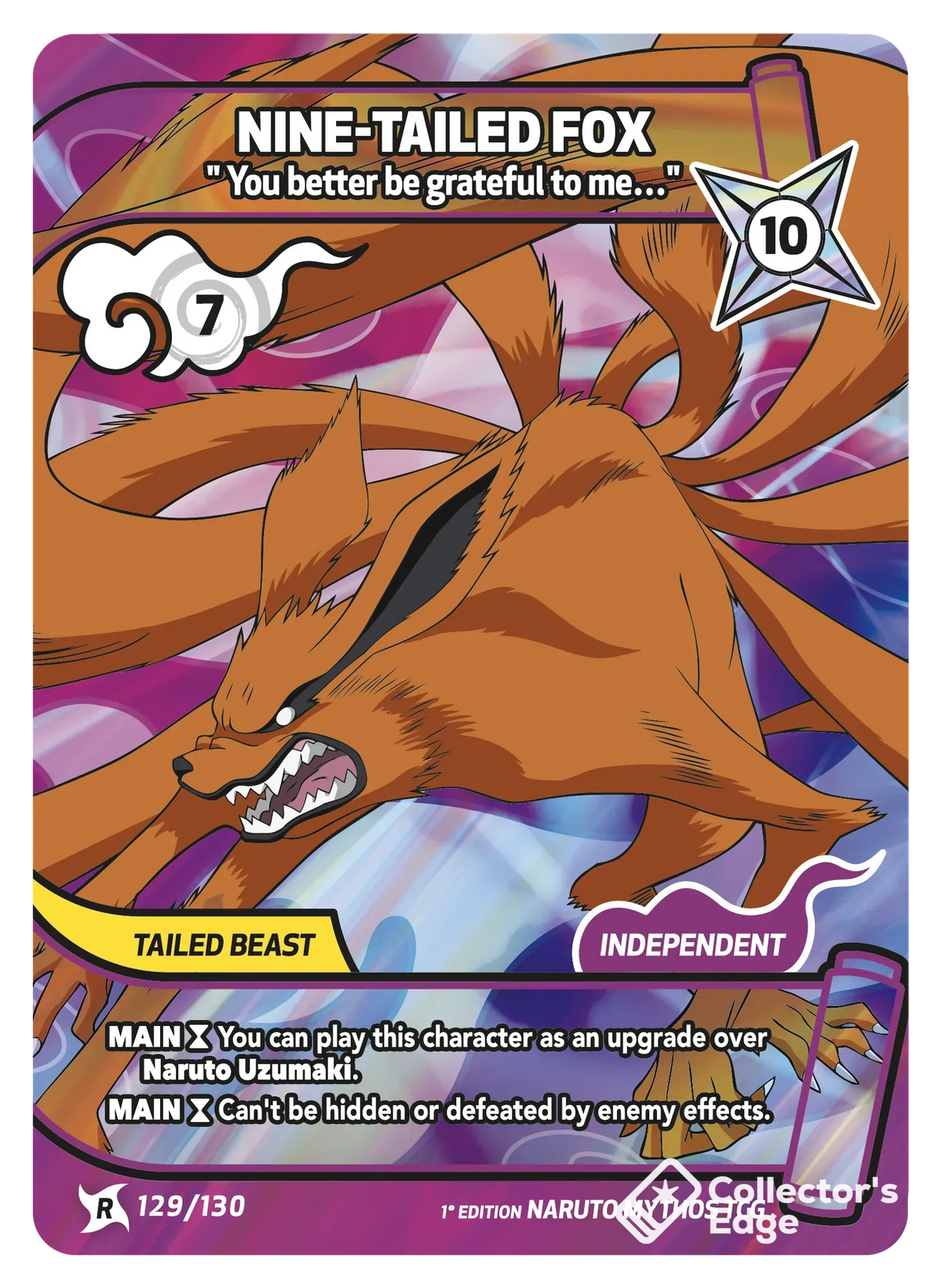 Nine-Tailed Fox - You better be grateful to me… 129/130, Set 01 Naruto Mythos card