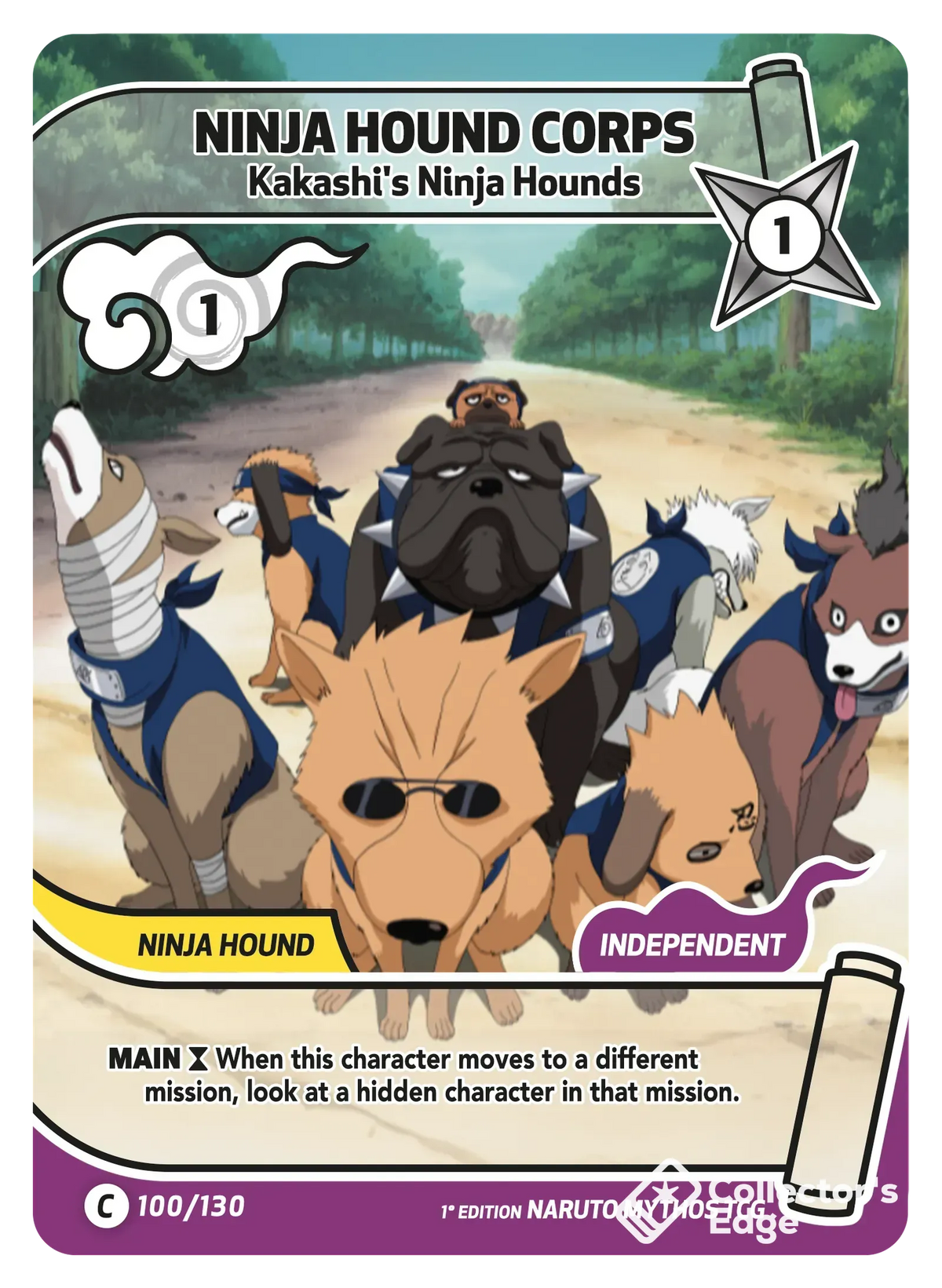 Ninja Hound Corps - Kakashi's Ninja Hounds - 100/130 - Full Art 100/130 Full Art, Set 01 Naruto Mythos card