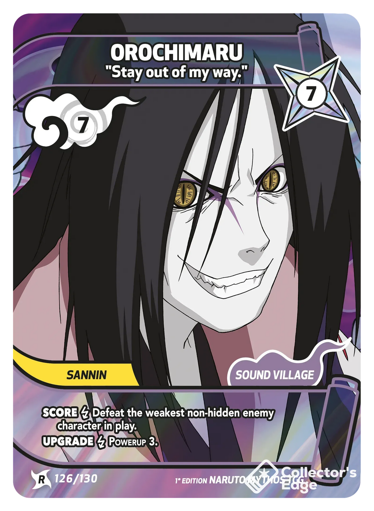 Orochimaru - Stay out of my way. 126/130, Set 01 Naruto Mythos card