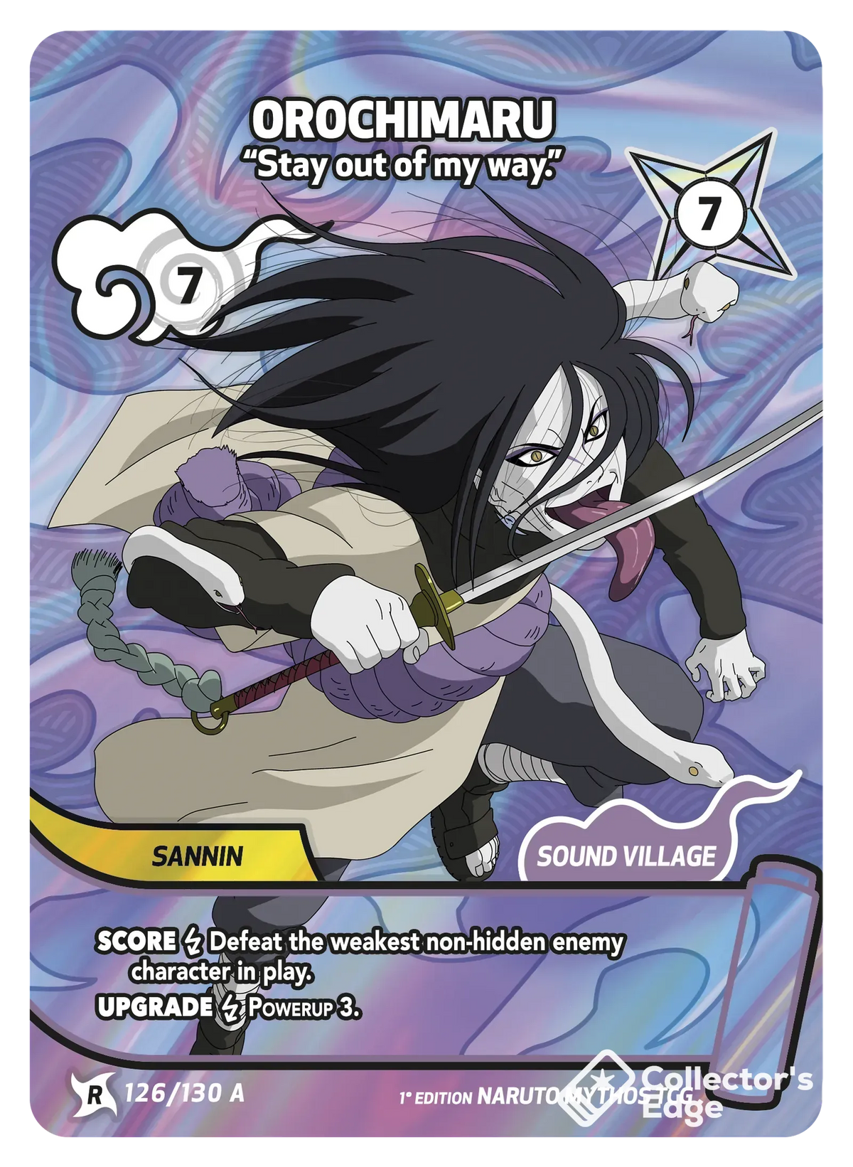 Orochimaru - “Stay out of my way.” 126/130, Set 01 Naruto Mythos card