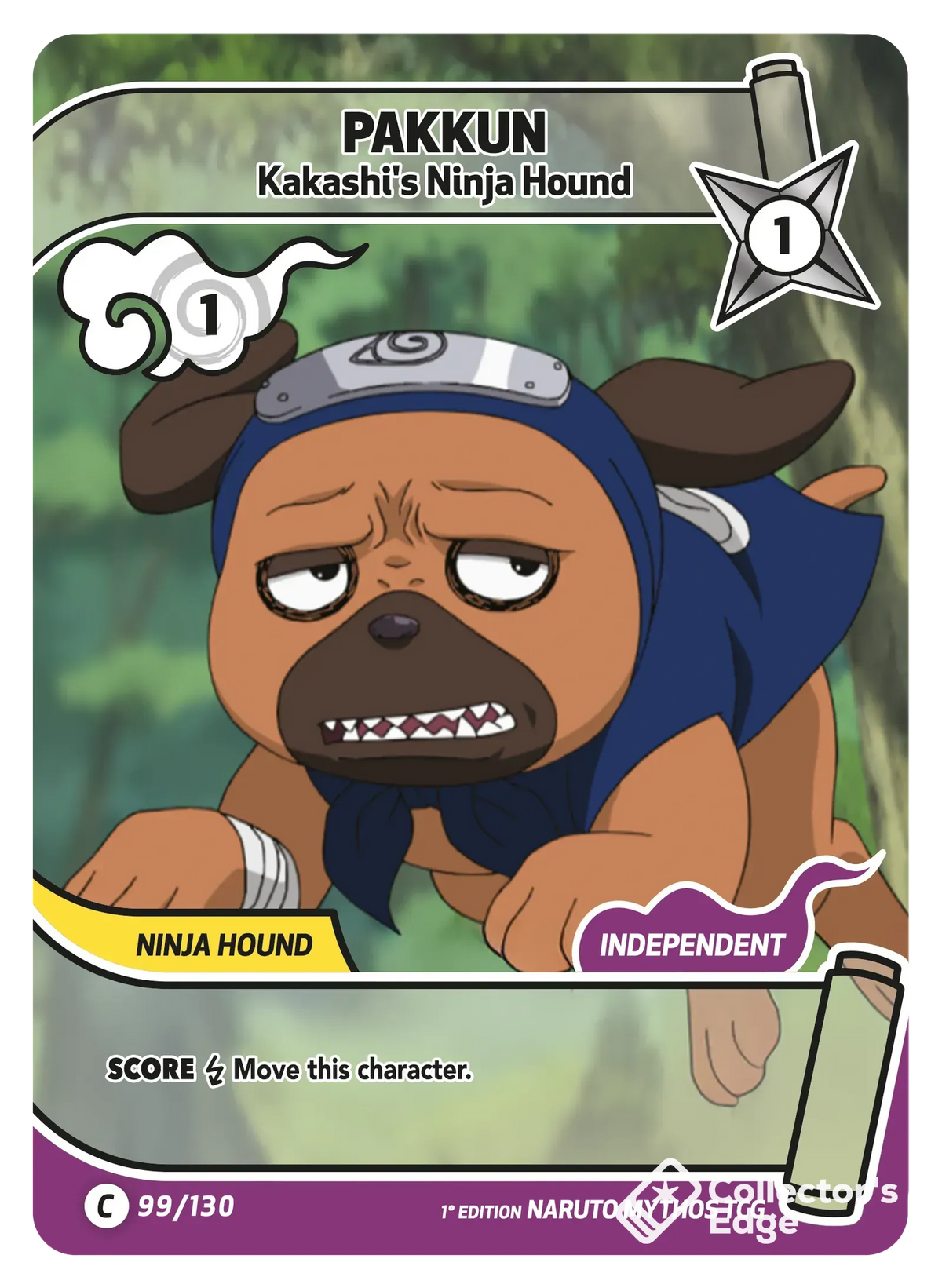 Pakkun - Kakashi's Ninja Hound - 099/130 - Full Art 099/130 Full Art, Set 01 Naruto Mythos card