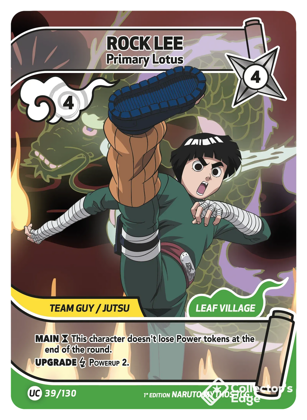 Rock Lee - Primary Lotus - 039/130 - Full Art 039/130 Full Art, Set 01 Naruto Mythos card