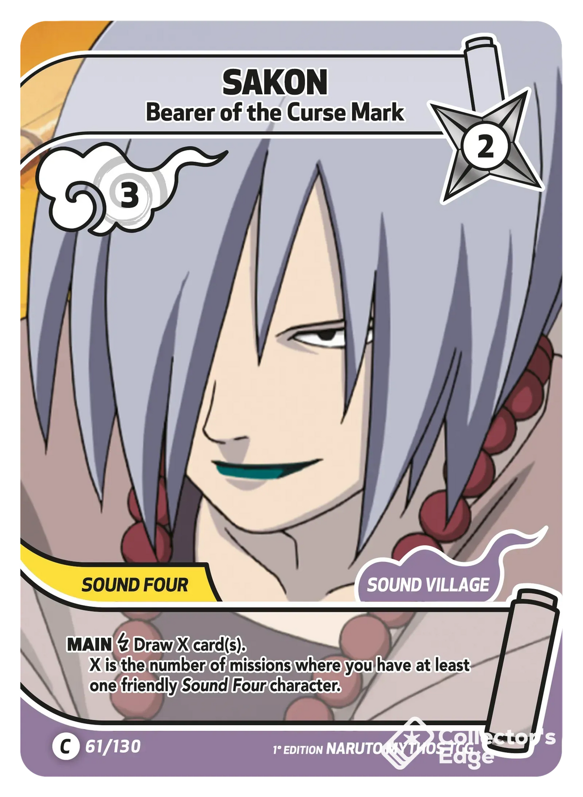 Sakon - Bearer of the Curse Mark - 061/130 - Full Art 061/130 Full Art, Set 01 Naruto Mythos card