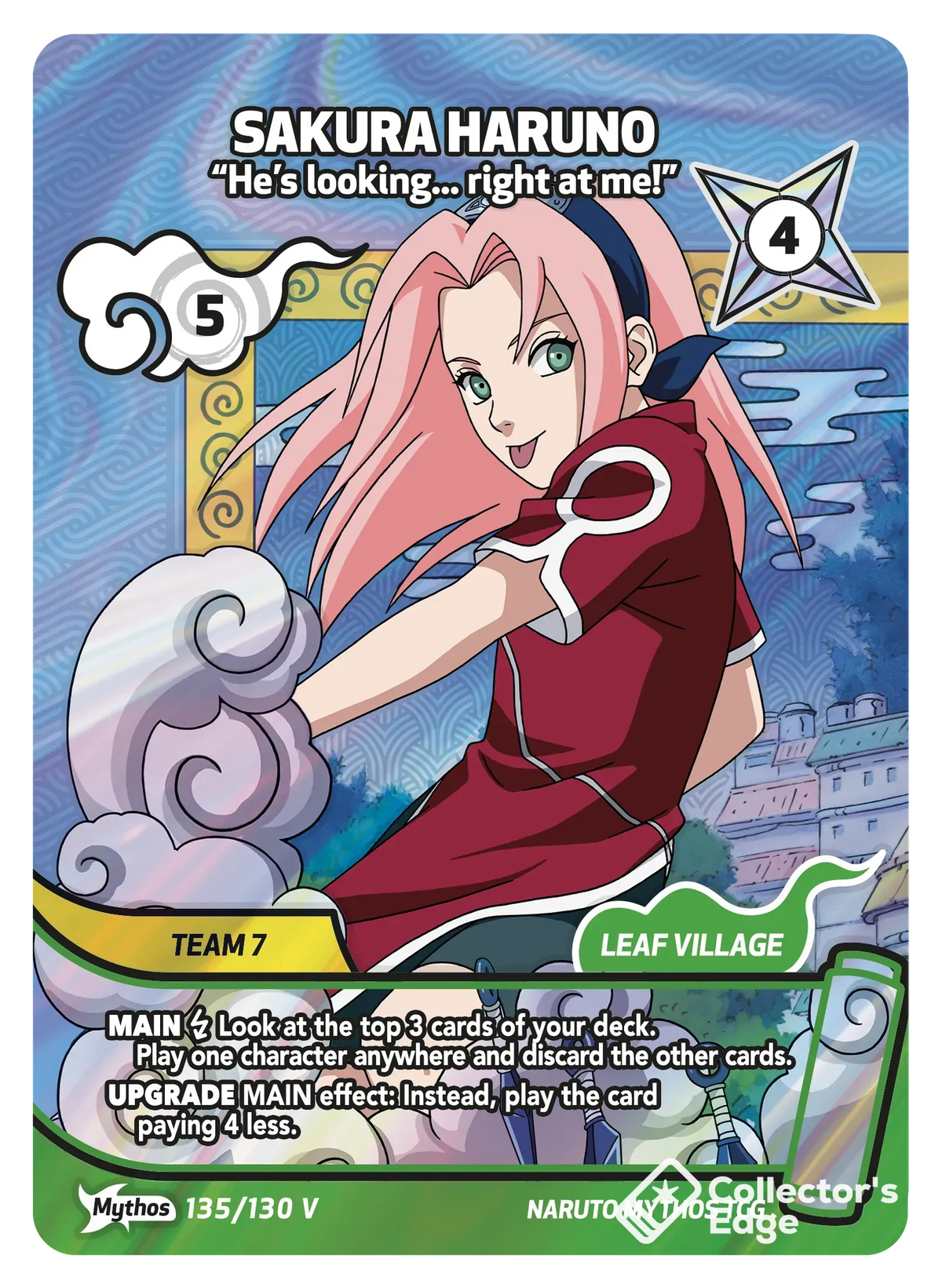 Sakura Haruno - “He’s looking... right at me!” 135/130, Set 01 Naruto Mythos card