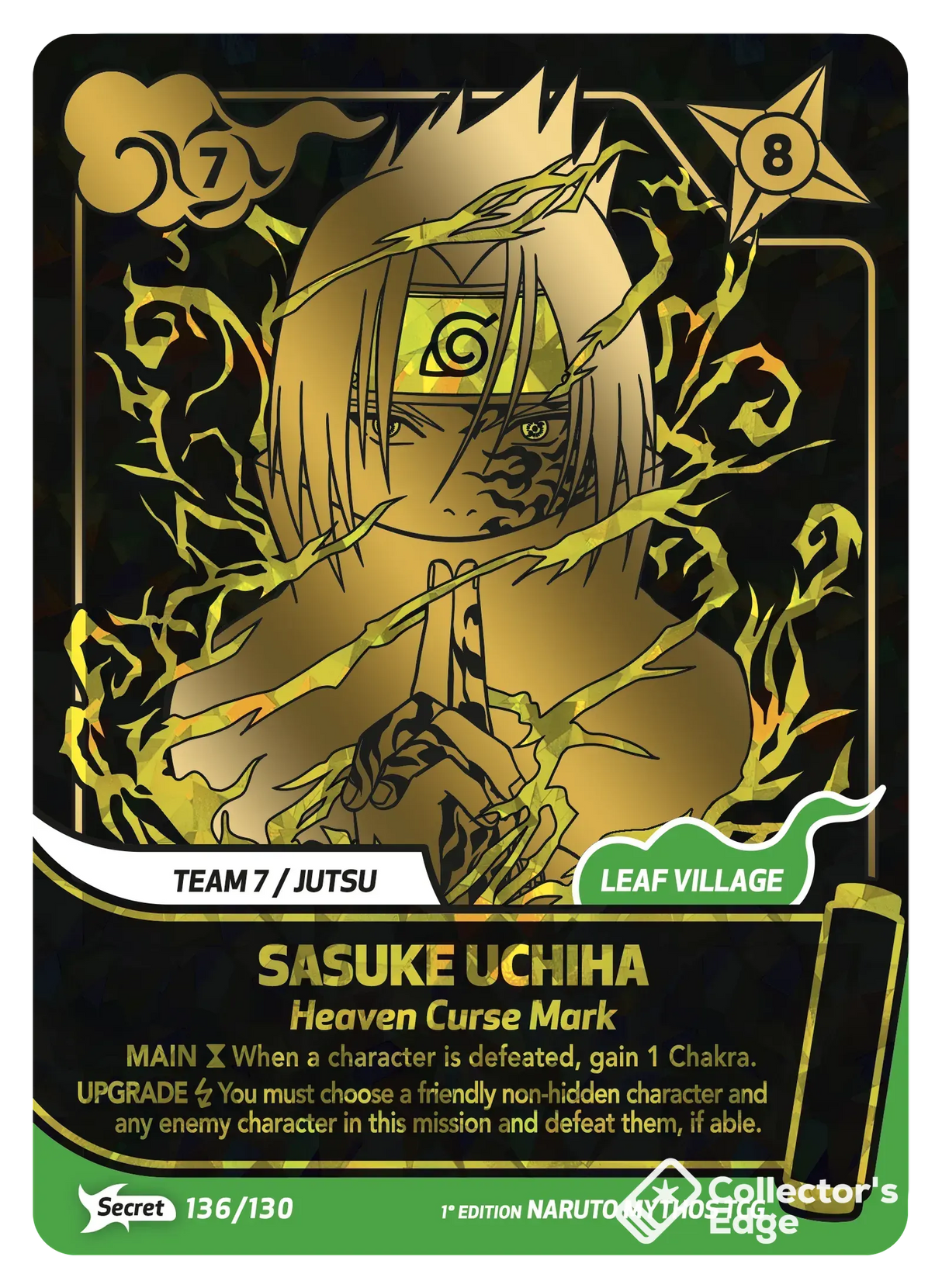 Naruto Mythos - Set 01 - Sasuke Uchiha - Heaven Curse Mark - 136/130 - Standard