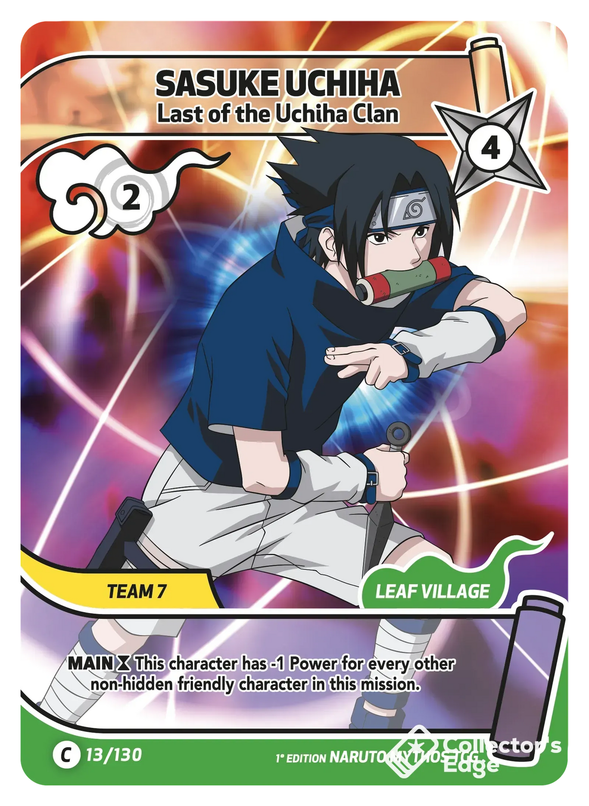 Sasuke Uchiha - Last of the Uchiha Clan - 013/130 - Full Art 013/130 Full Art, Set 01 Naruto Mythos card