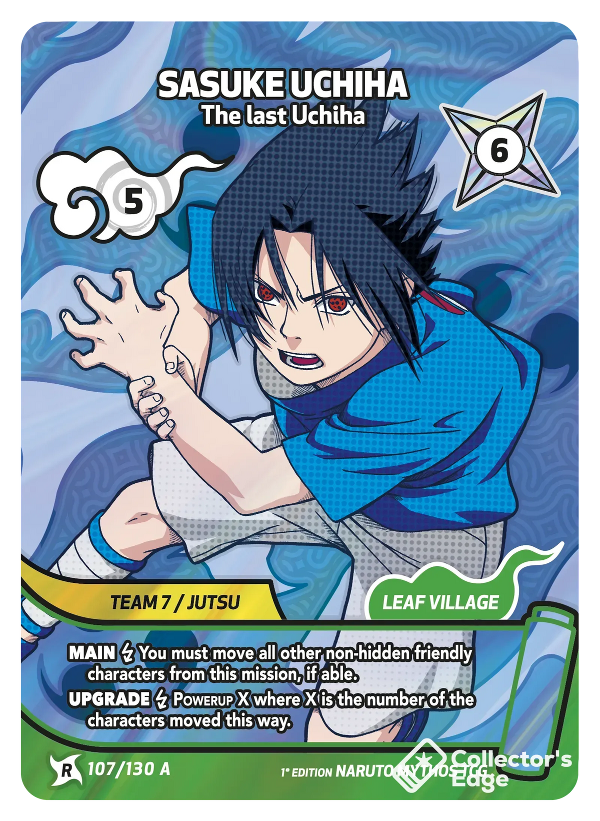 Sasuke Uchiha - The last Uchiha 107/130, Set 01 Naruto Mythos card