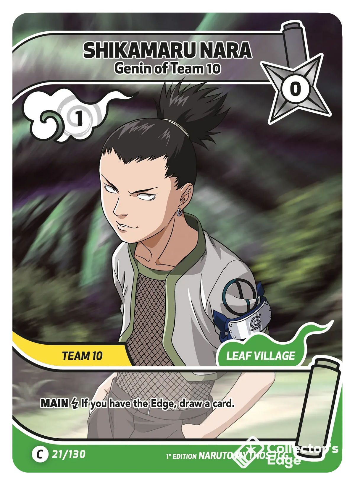 Shikamaru Nara - Genin of Team 10 - 021/130 - Full Art 021/130 Full Art, Set 01 Naruto Mythos card