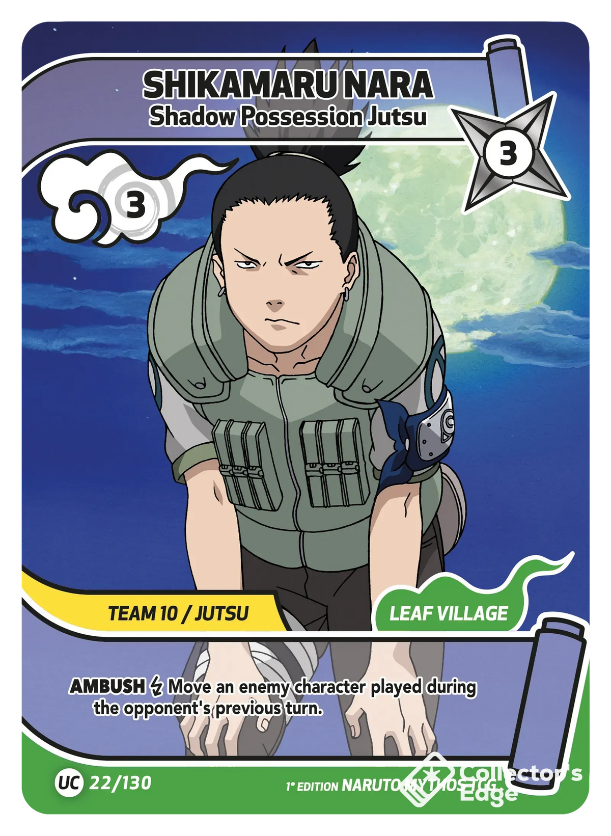 Shikamaru Nara - Shadow Possession Jutsu - 022/130 - Full Art 022/130 Full Art, Set 01 Naruto Mythos card