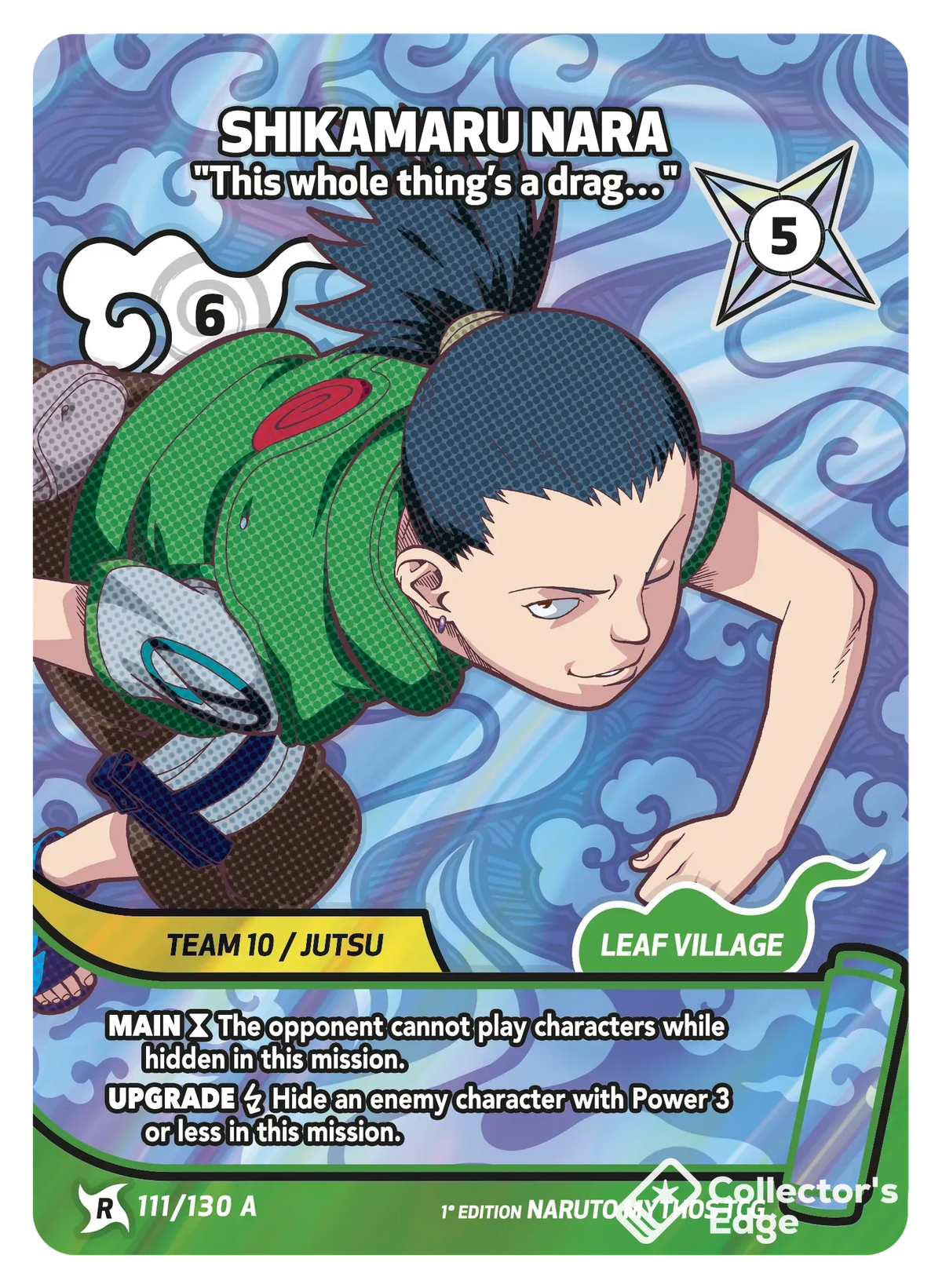 Shikamaru Nara - This whole thing’s a drag… 111/130, Set 01 Naruto Mythos card